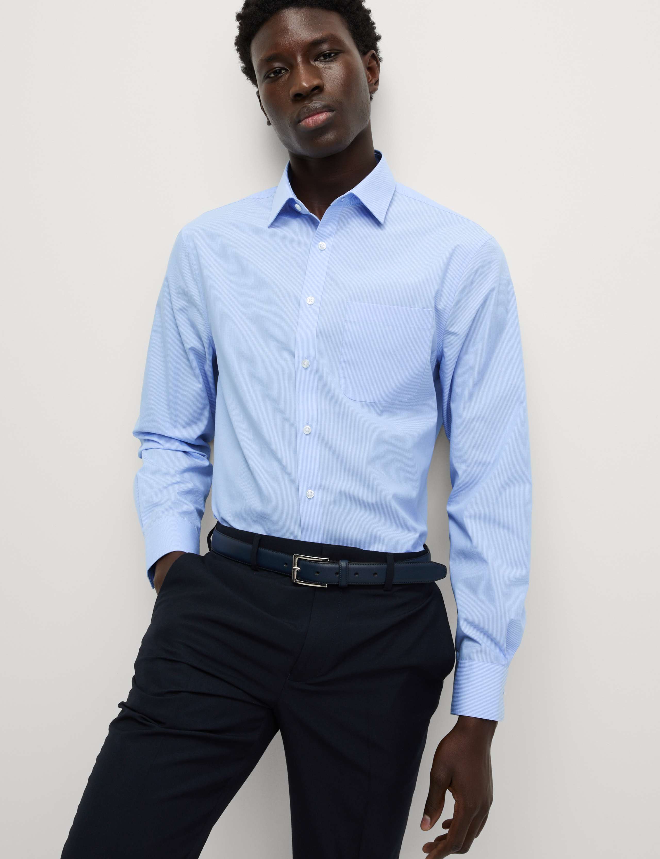 2 Pack Regular Fit Easy Iron Striped Shirts 2 of 7