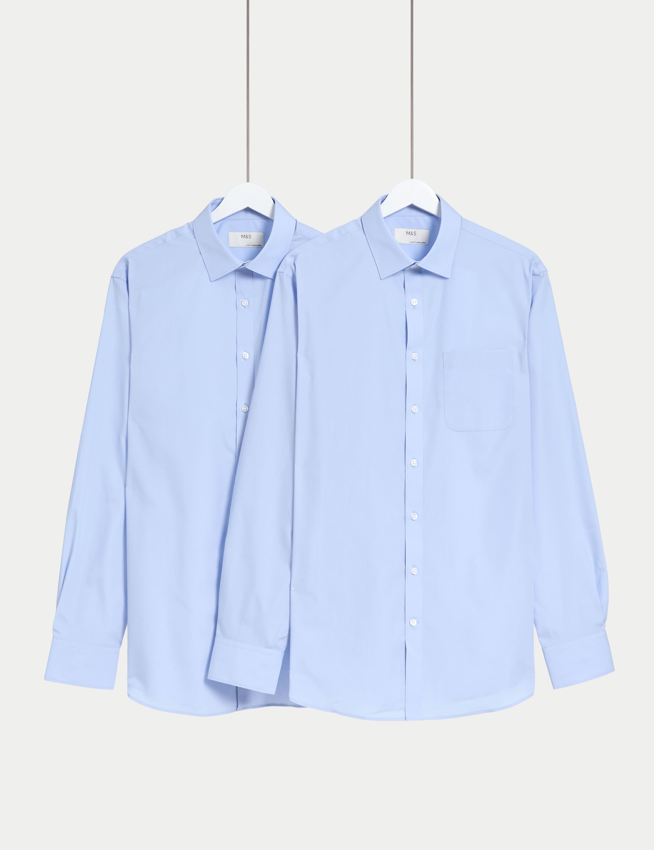 2 Pack Regular Fit Easy Iron Cotton Blend Shirts 1 of 7