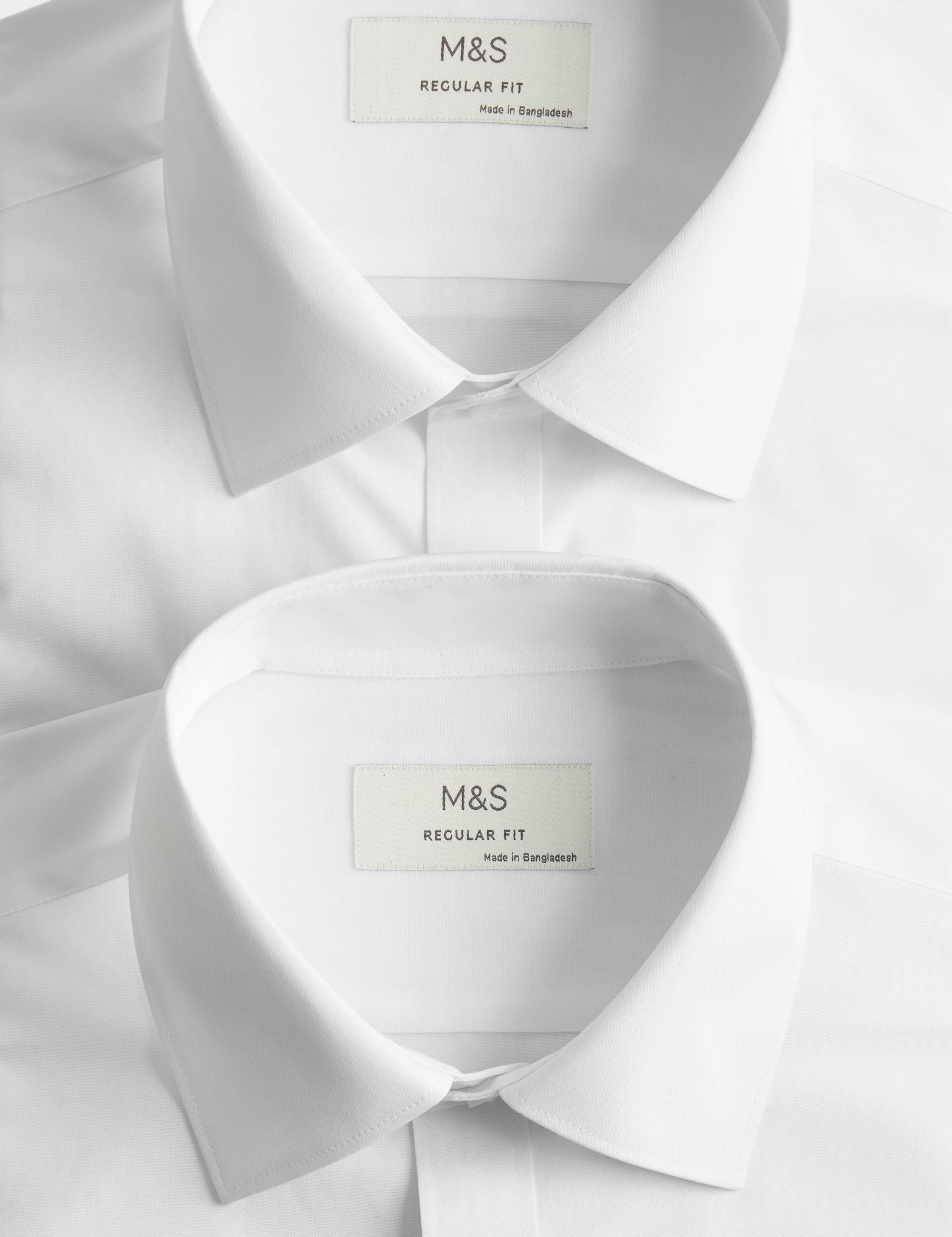 2 Pack Regular Fit Easy Iron Cotton Blend Shirts 6 of 6