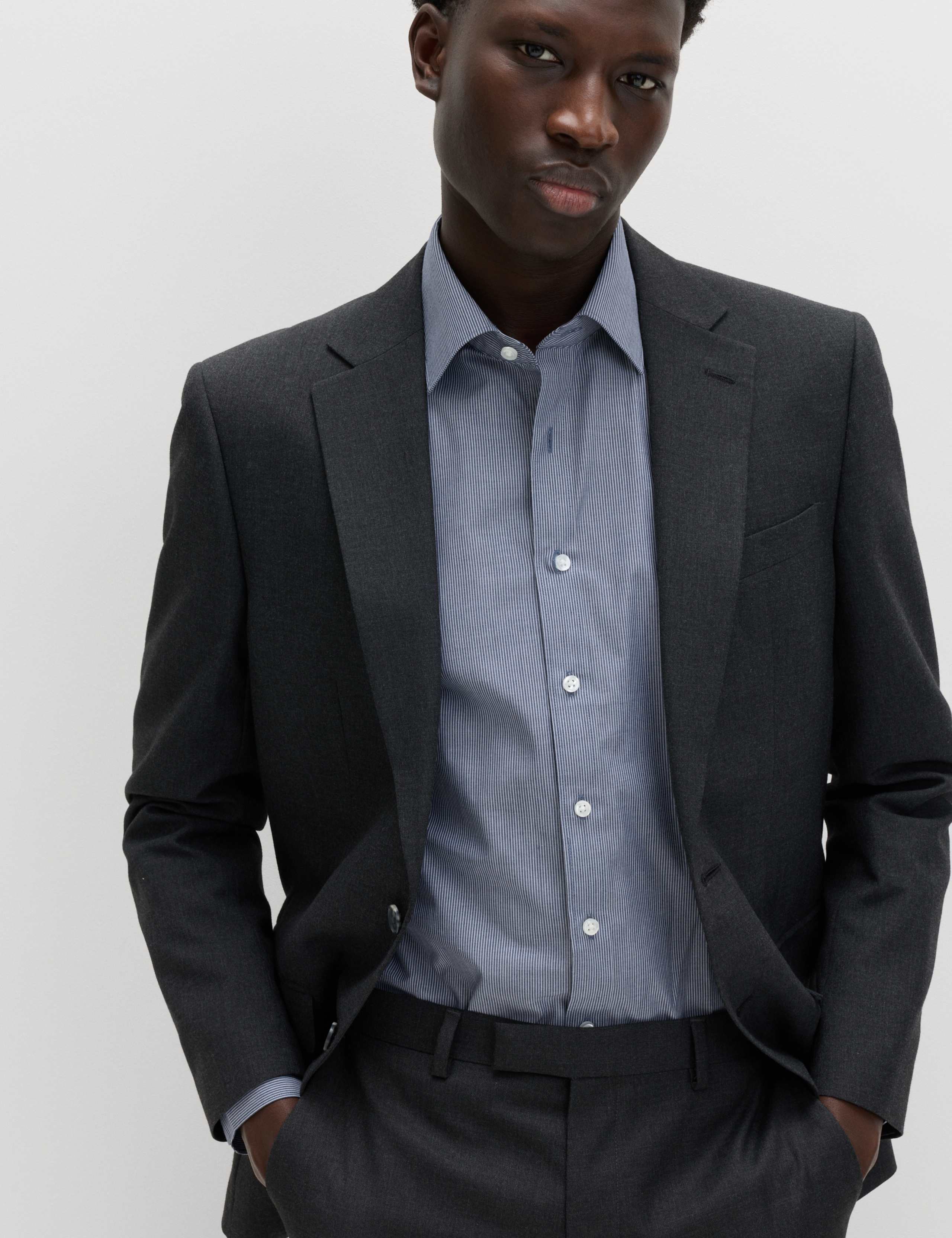 2 Pack Regular Fit Easy Iron Striped Shirts 4 of 7