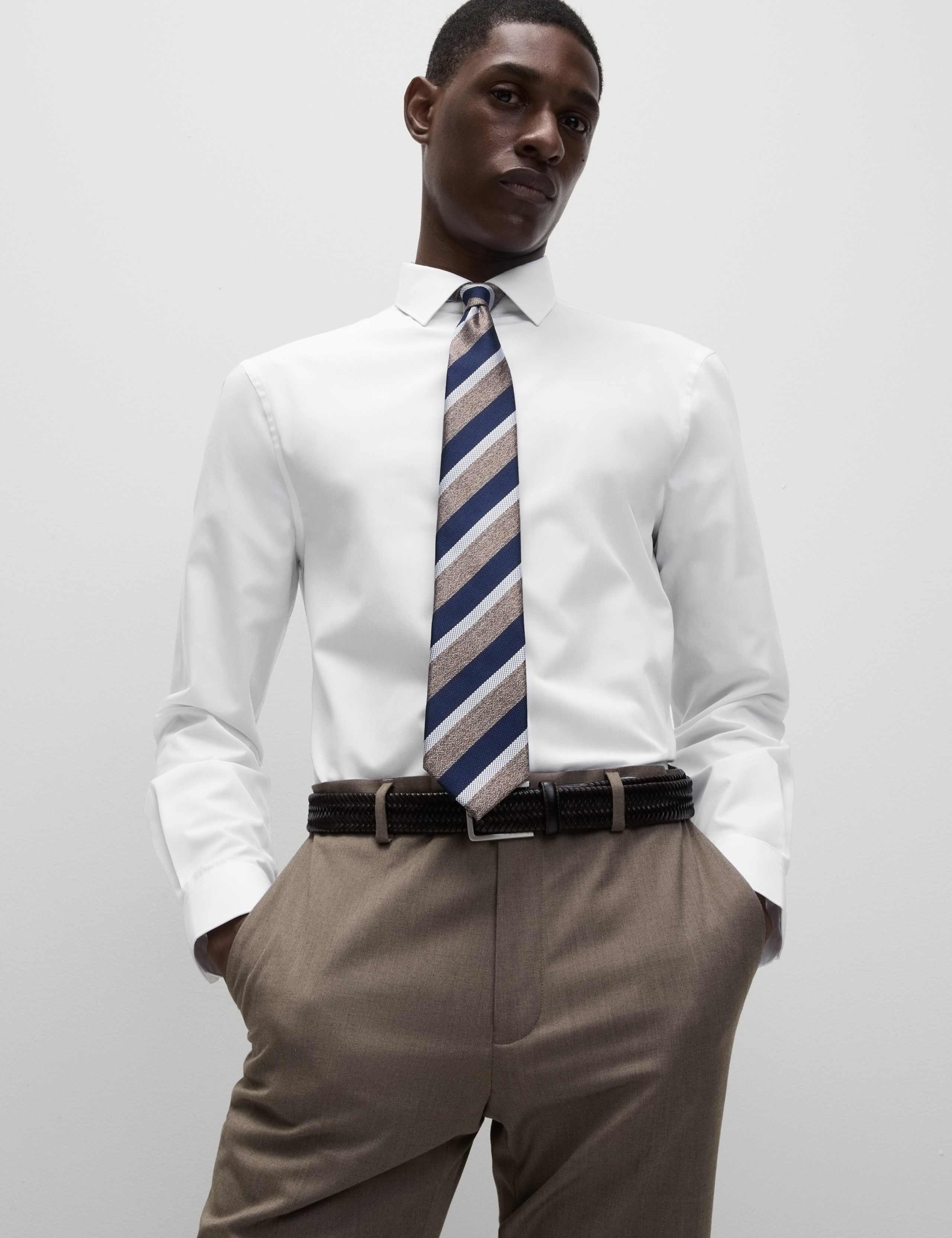 Skinny Fit Easy Iron Cotton Blend Shirt 4 of 8