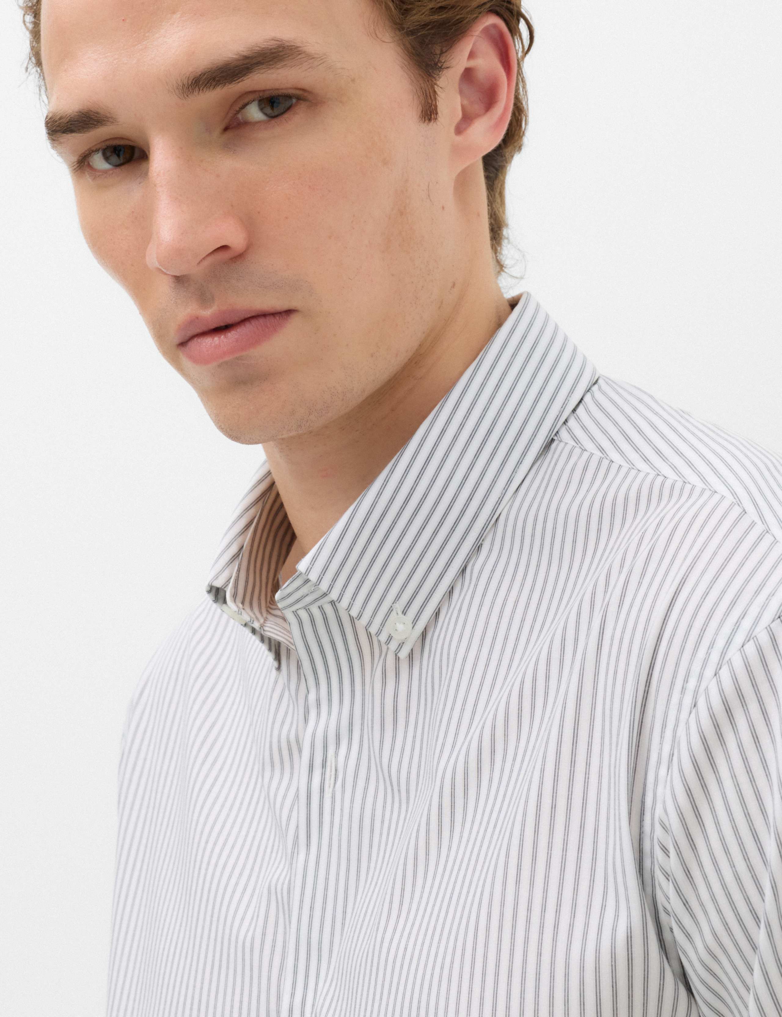 Regular Fit Pure Cotton Striped Shirt 3 of 7
