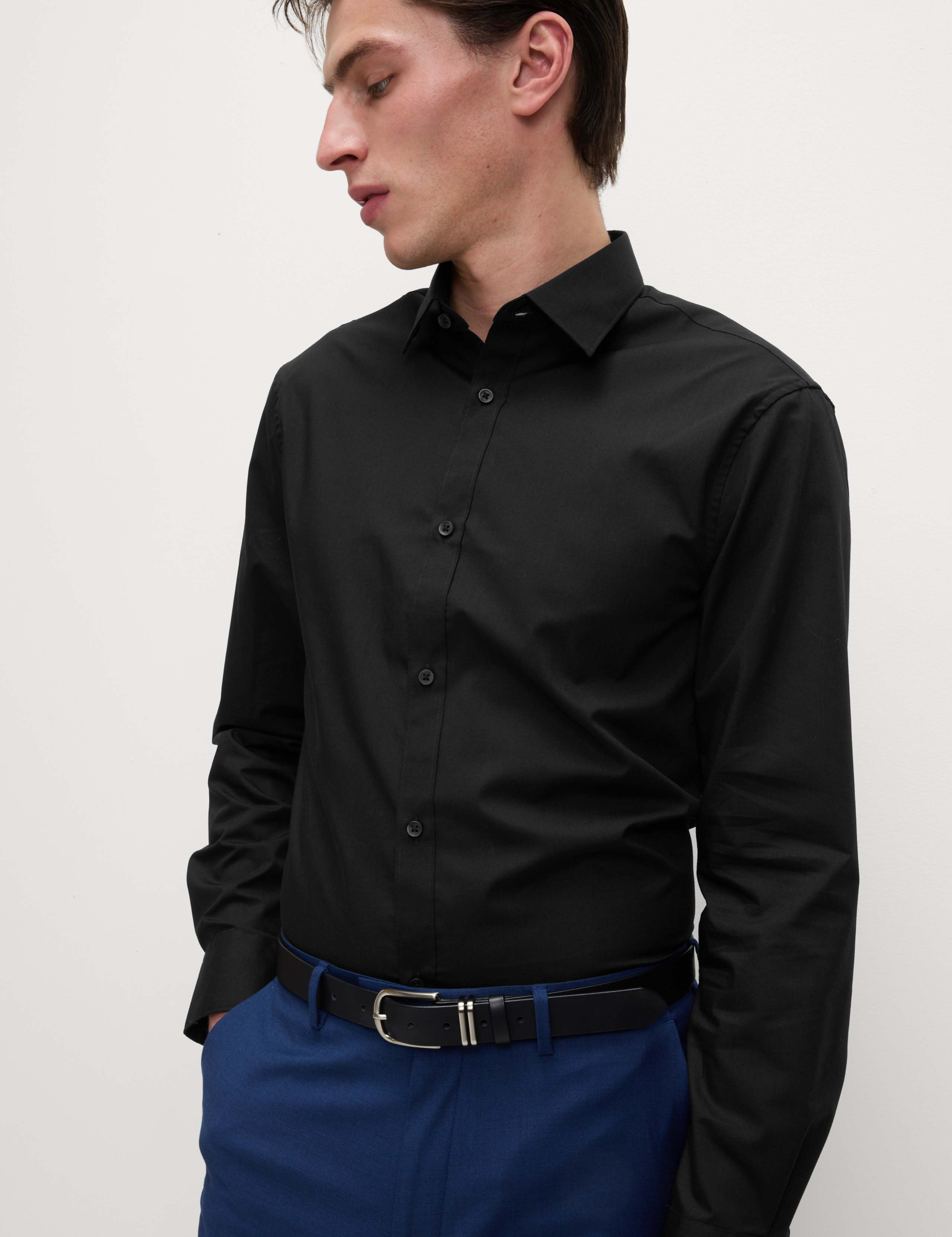 Slim Fit Easy Iron Cotton Blend Shirt 6 of 6