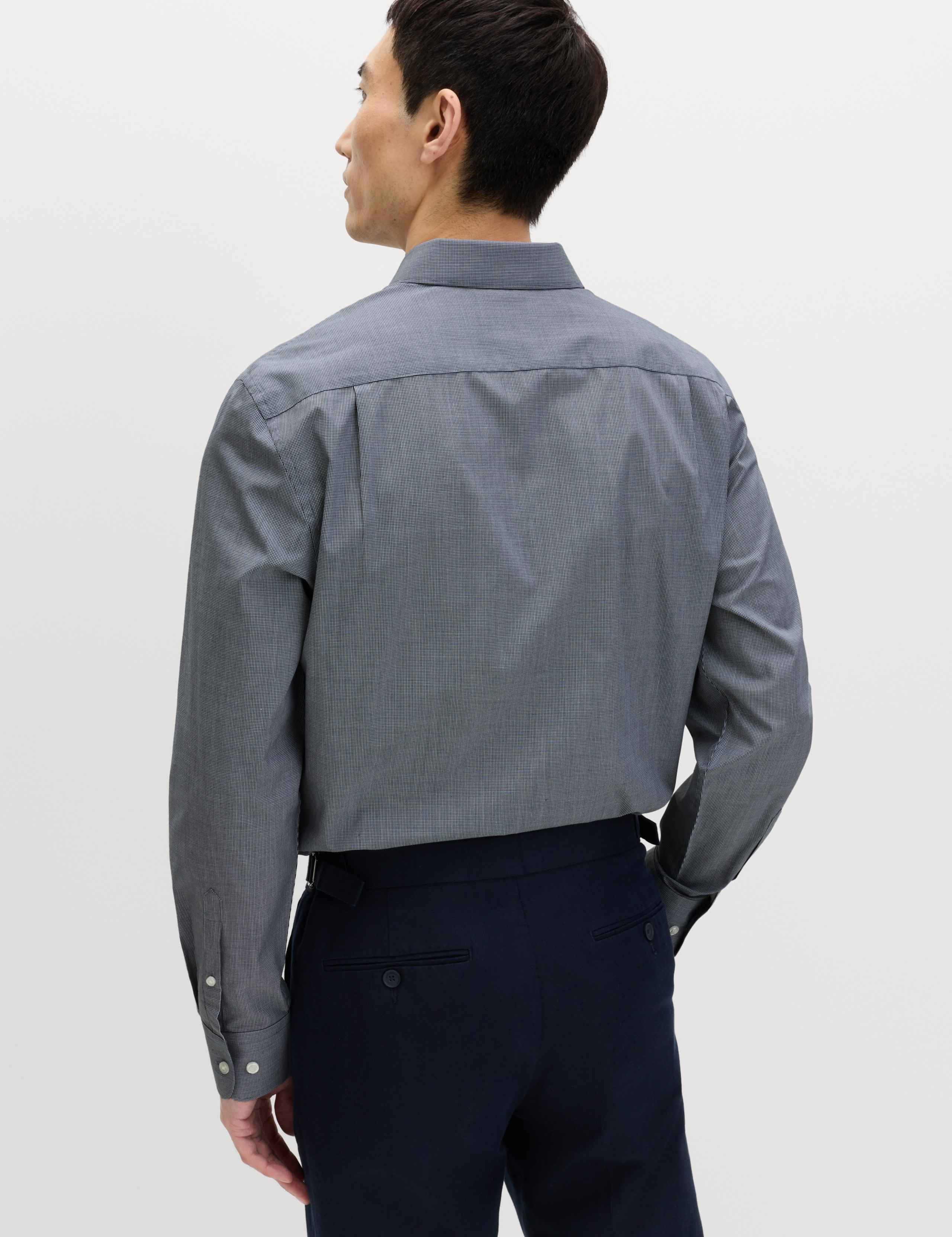 2 Pack Regular Fit Easy Iron Check Shirts 4 of 6