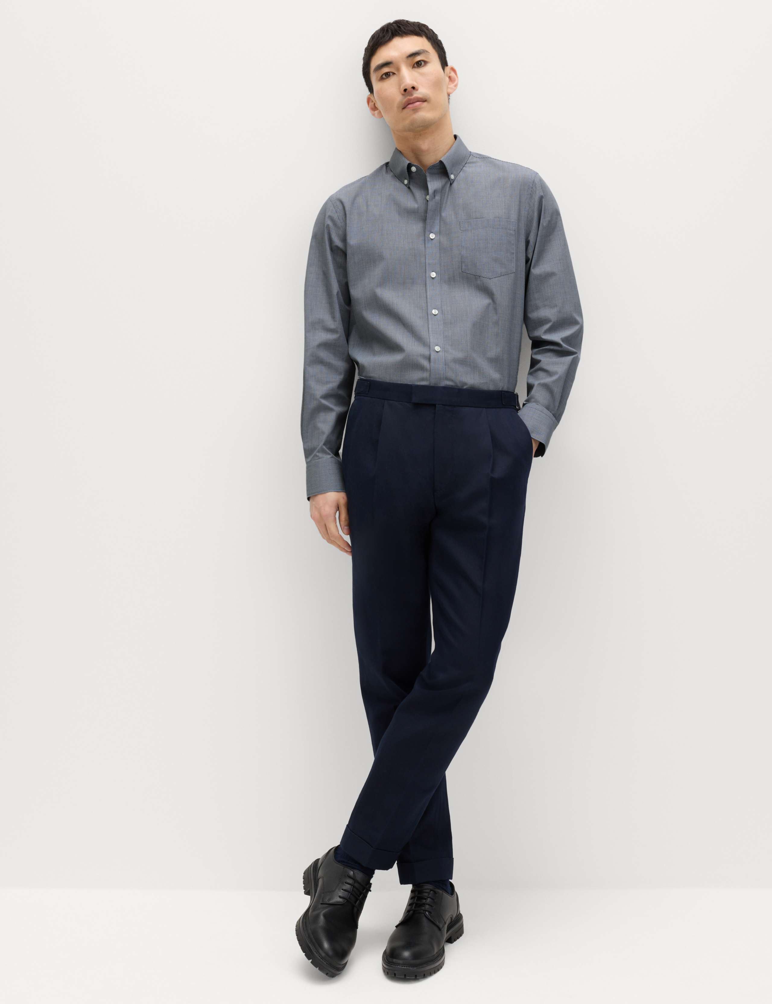 2 Pack Regular Fit Easy Iron Check Shirts 5 of 6
