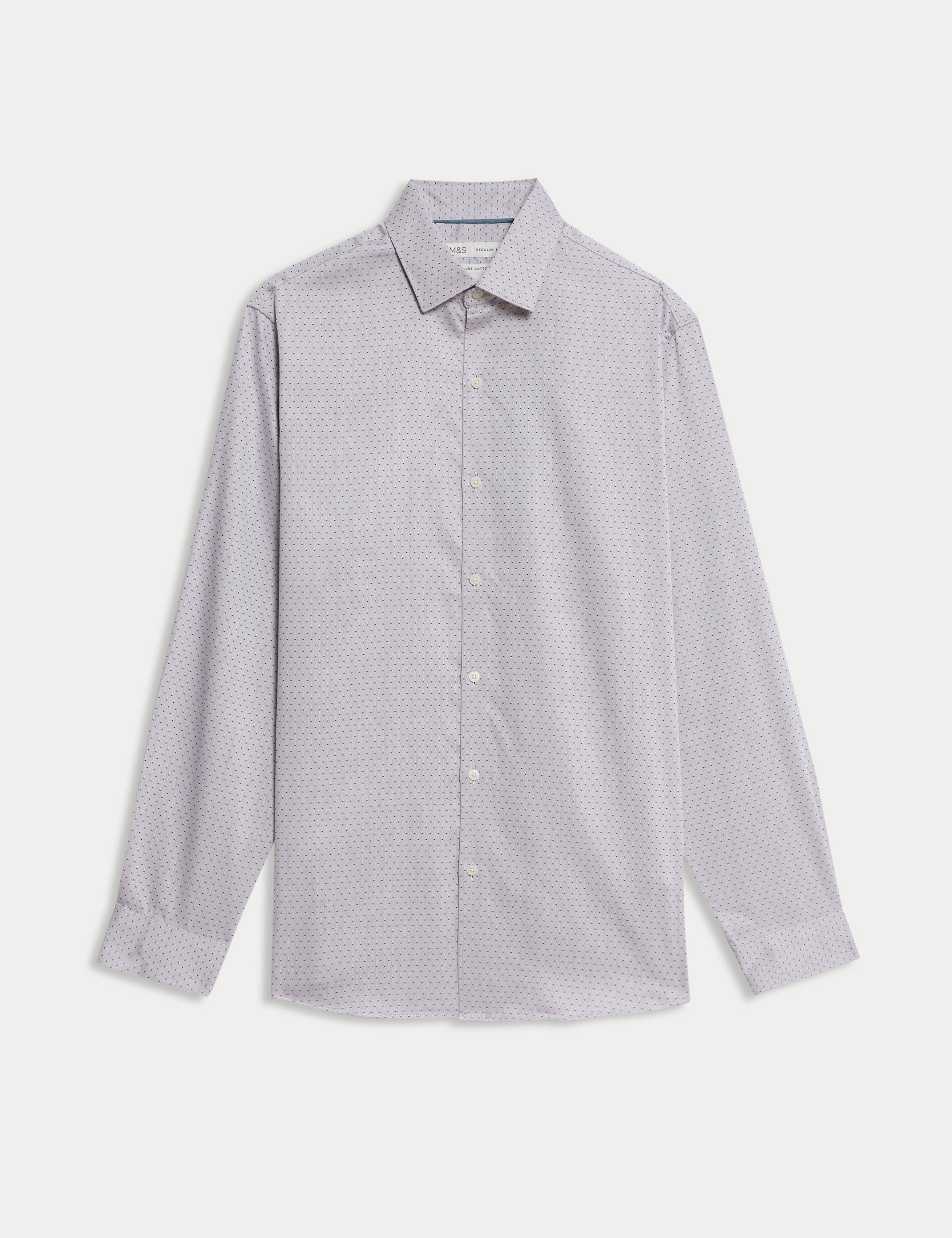 Regular Fit Pure Cotton Dobby Spot Shirt 2 of 6