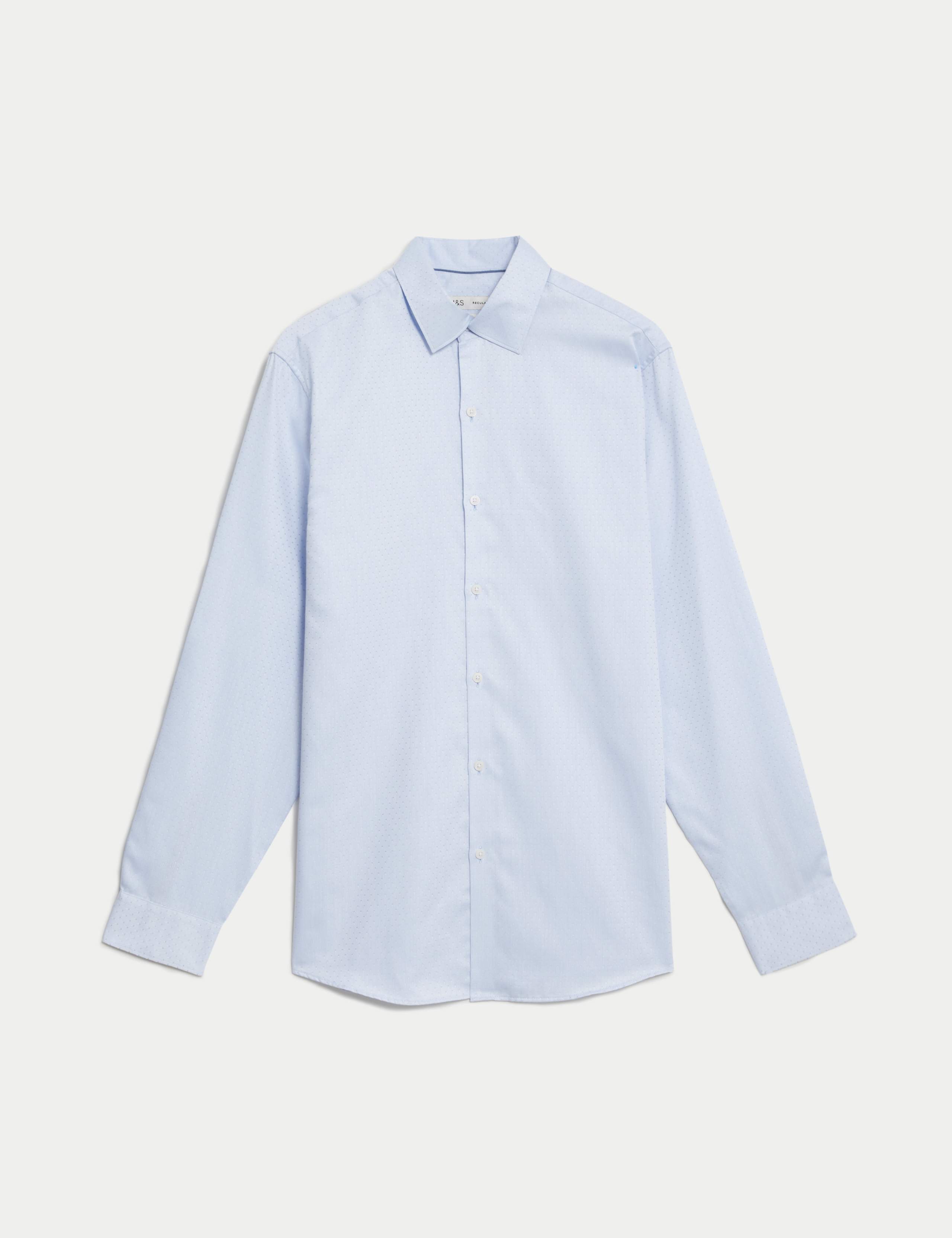 Regular Fit Pure Cotton Dobby Spot Shirt 2 of 8