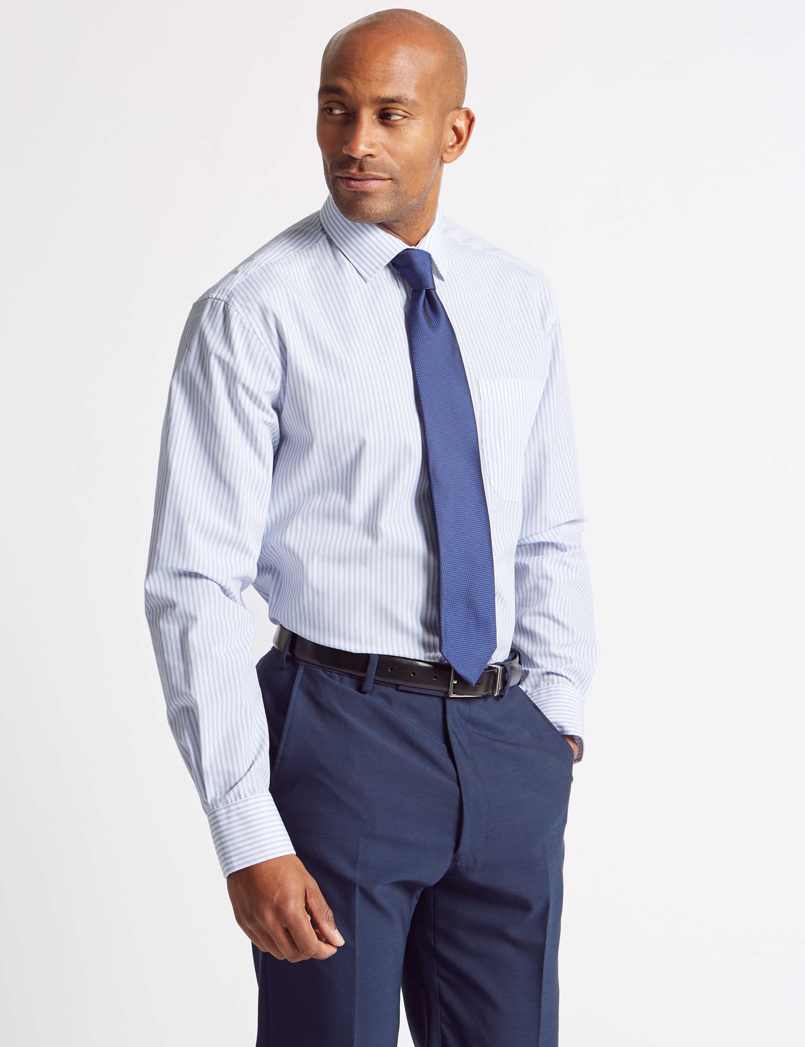 2pk Easy Iron Cotton Blend Shirt & Tie Set 6 of 6