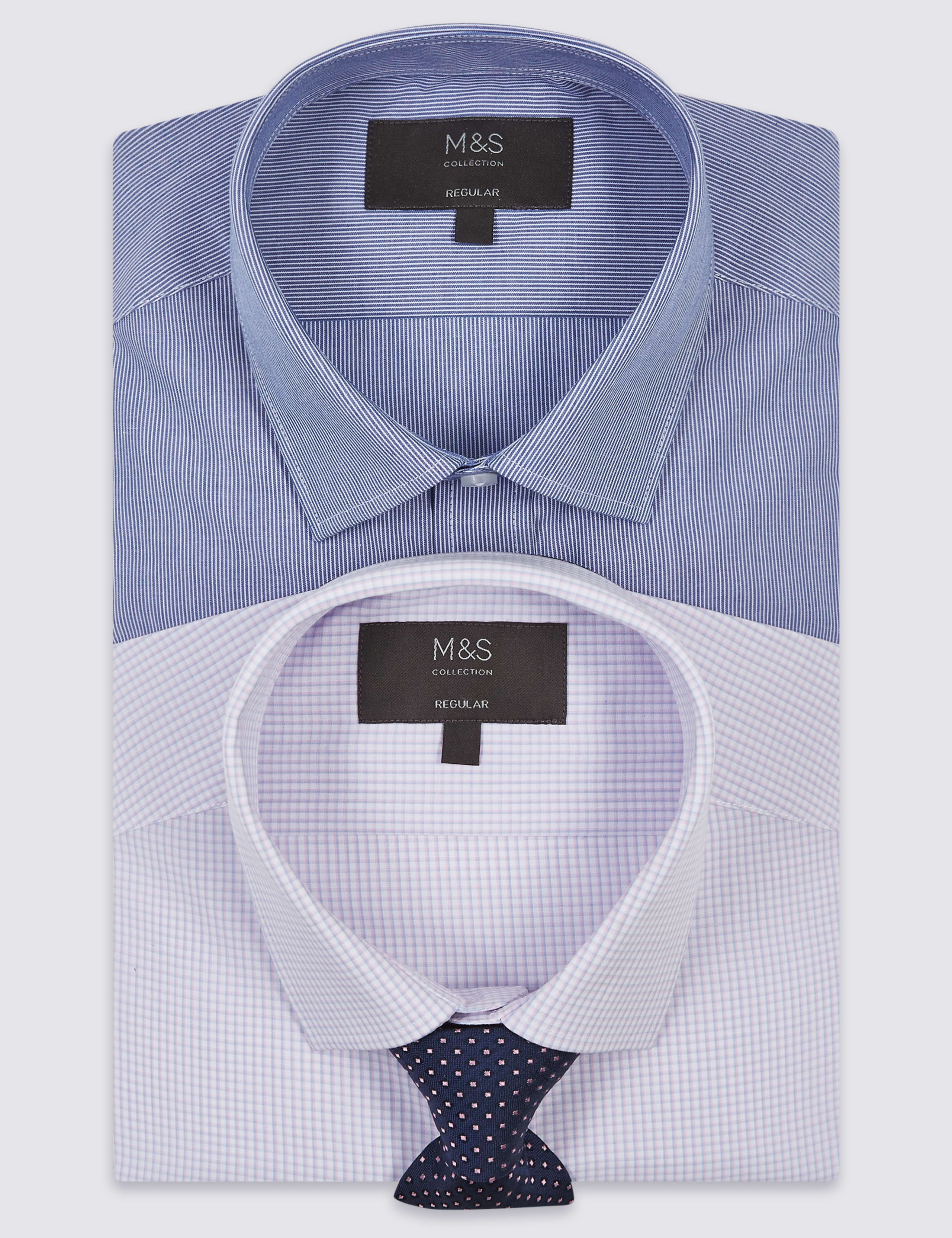 2 Pack Regular Fit Shirts with Tie 2 of 6