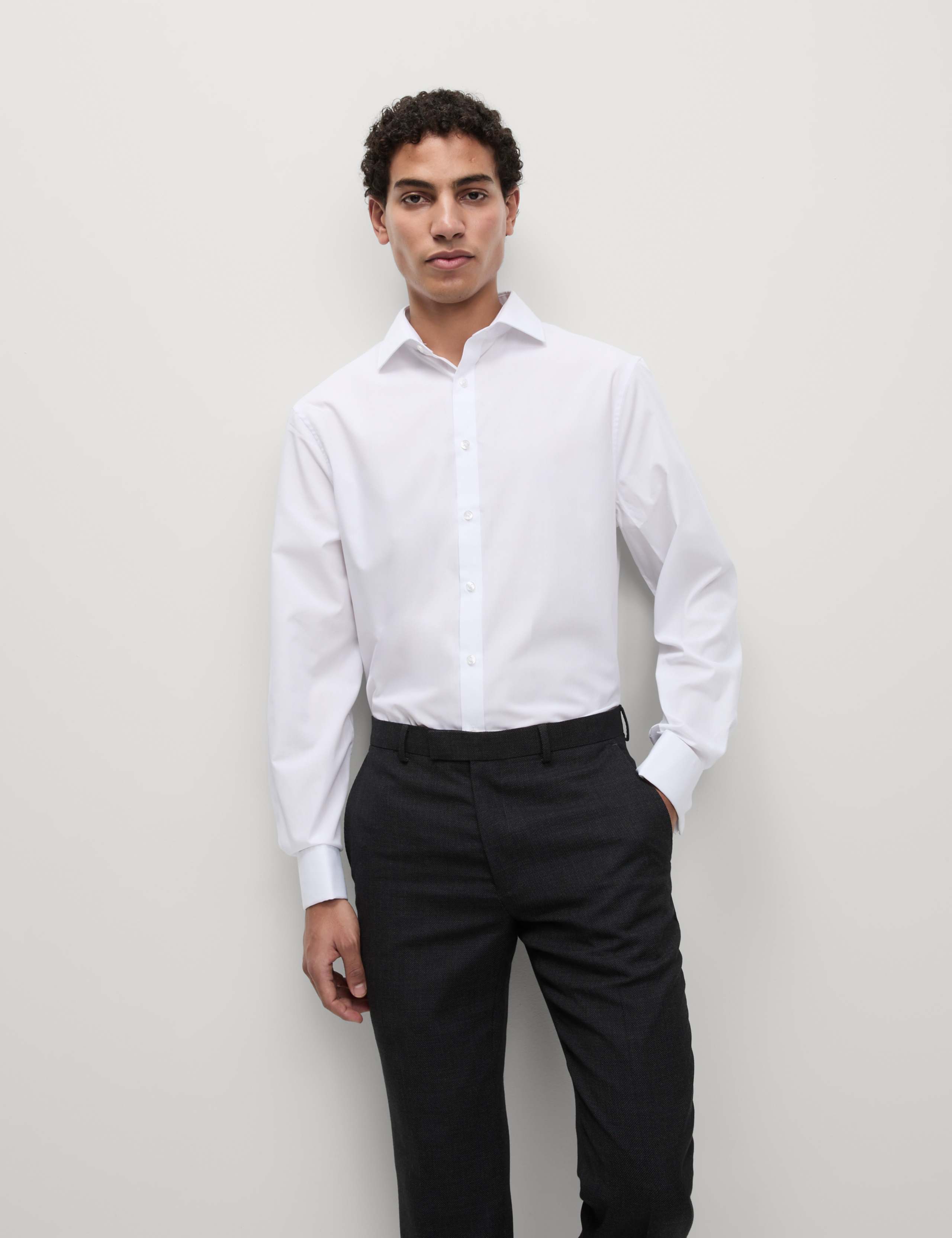 Regular Fit Cotton Blend Double Cuff Shirt 1 of 7