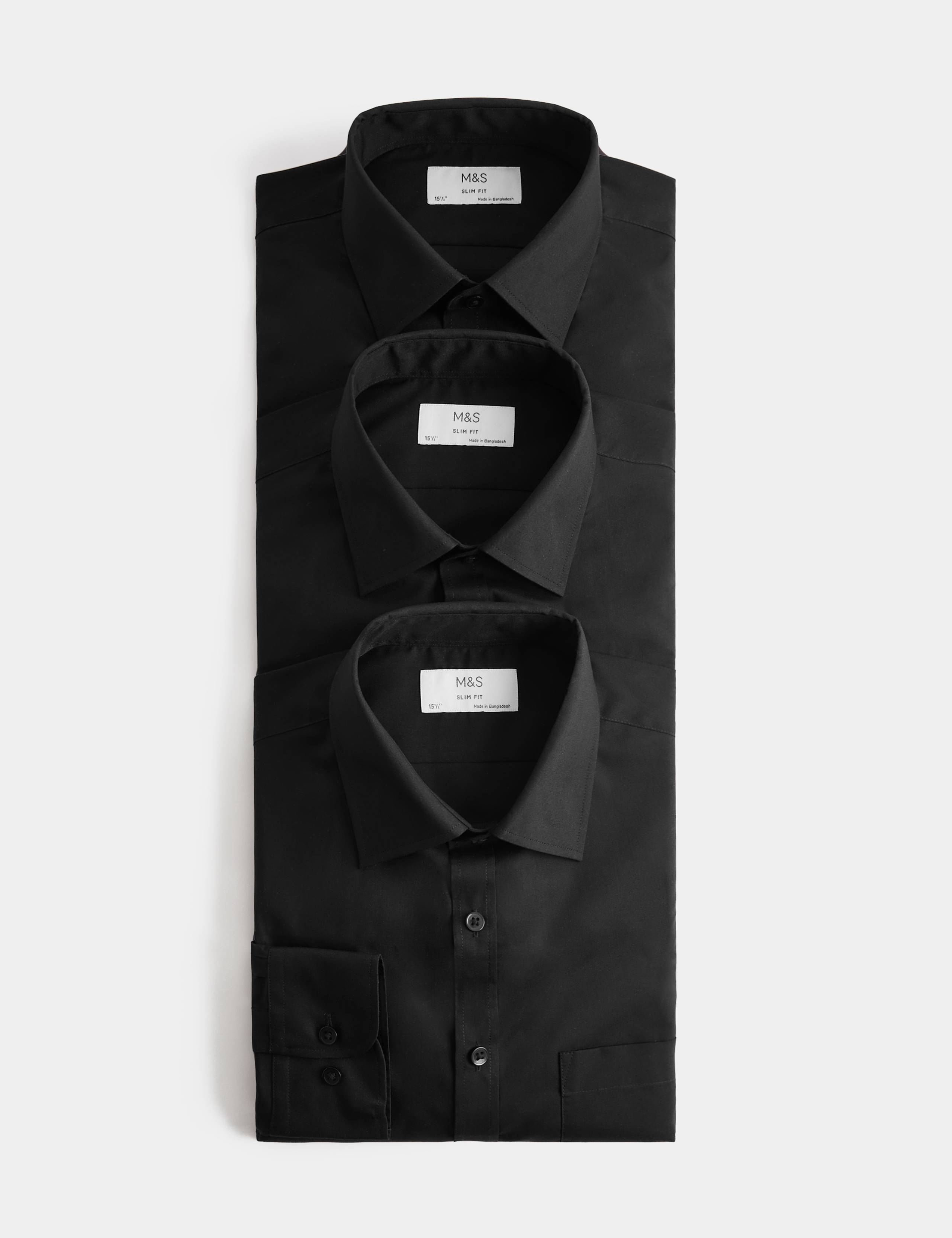 3 Pack Slim Fit Cotton Blend Shirts 1 of 6