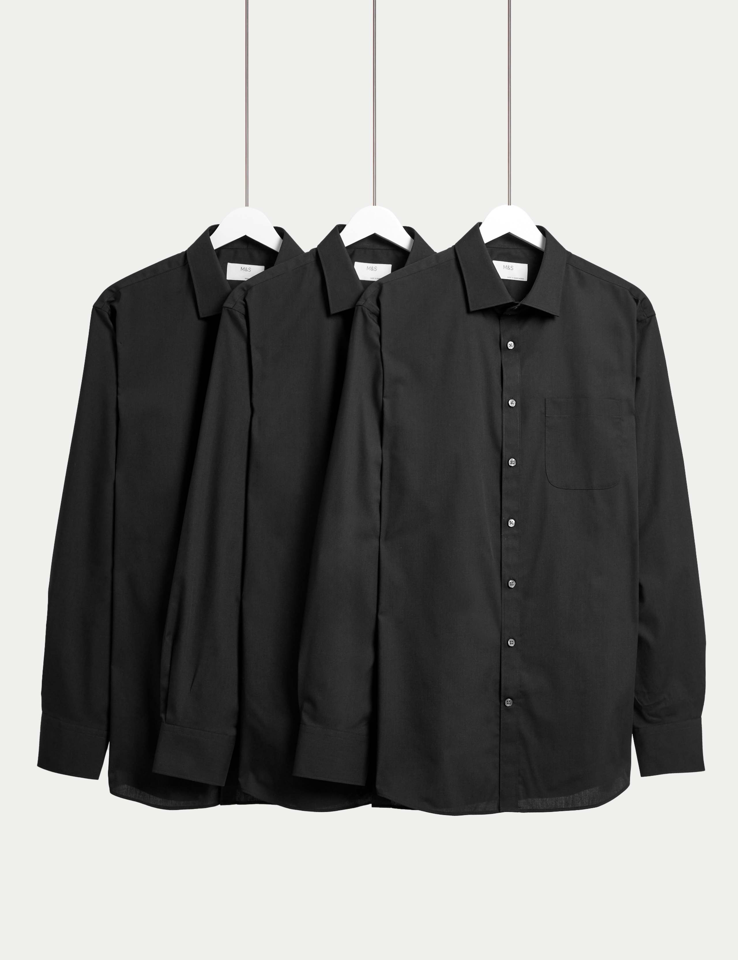 3 Pack Regular Fit Easy Iron Long Sleeve Shirts 1 of 3