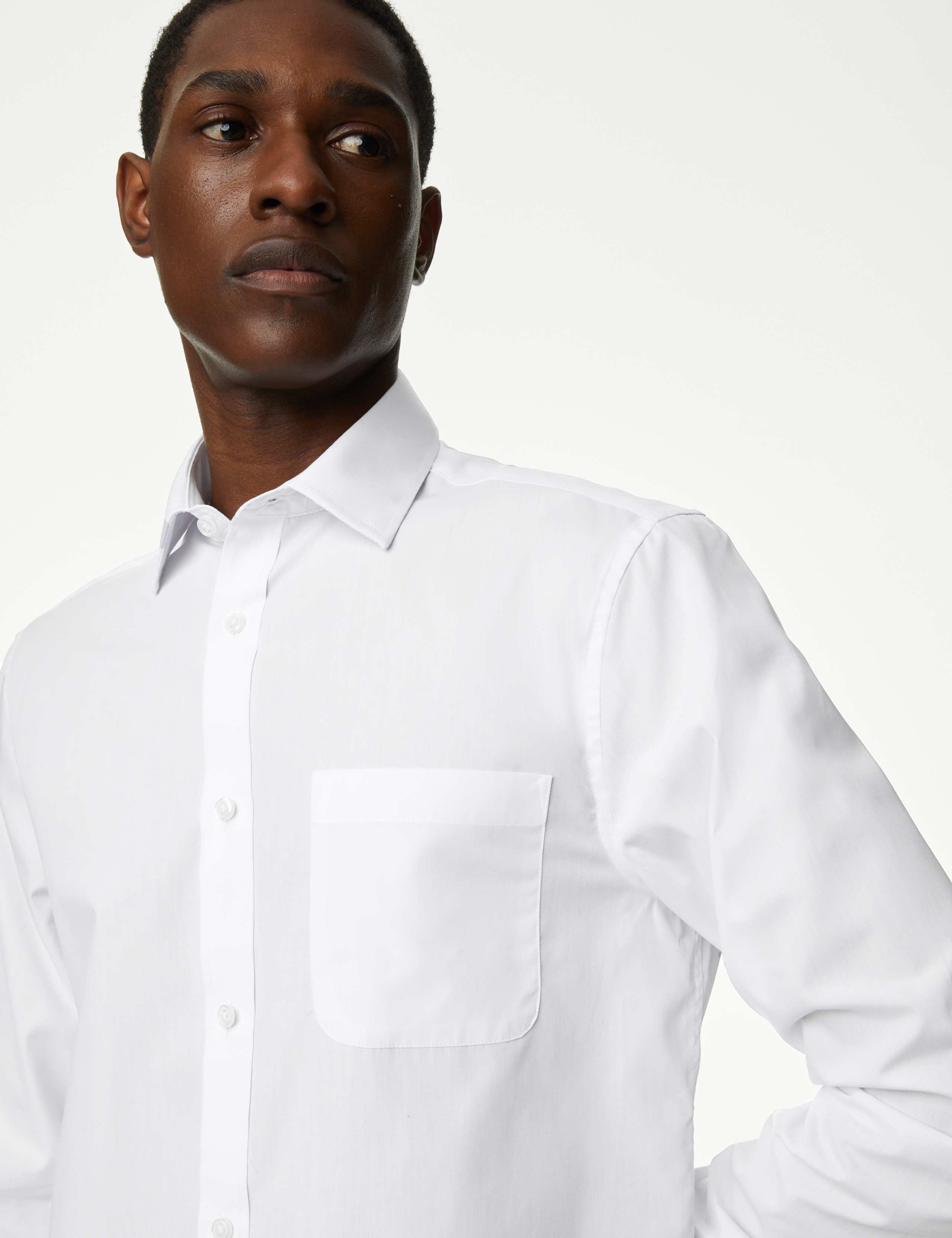 Shorter Length 3pk Slim Fit Easy Iron Long Sleeve Shirts 4 of 6
