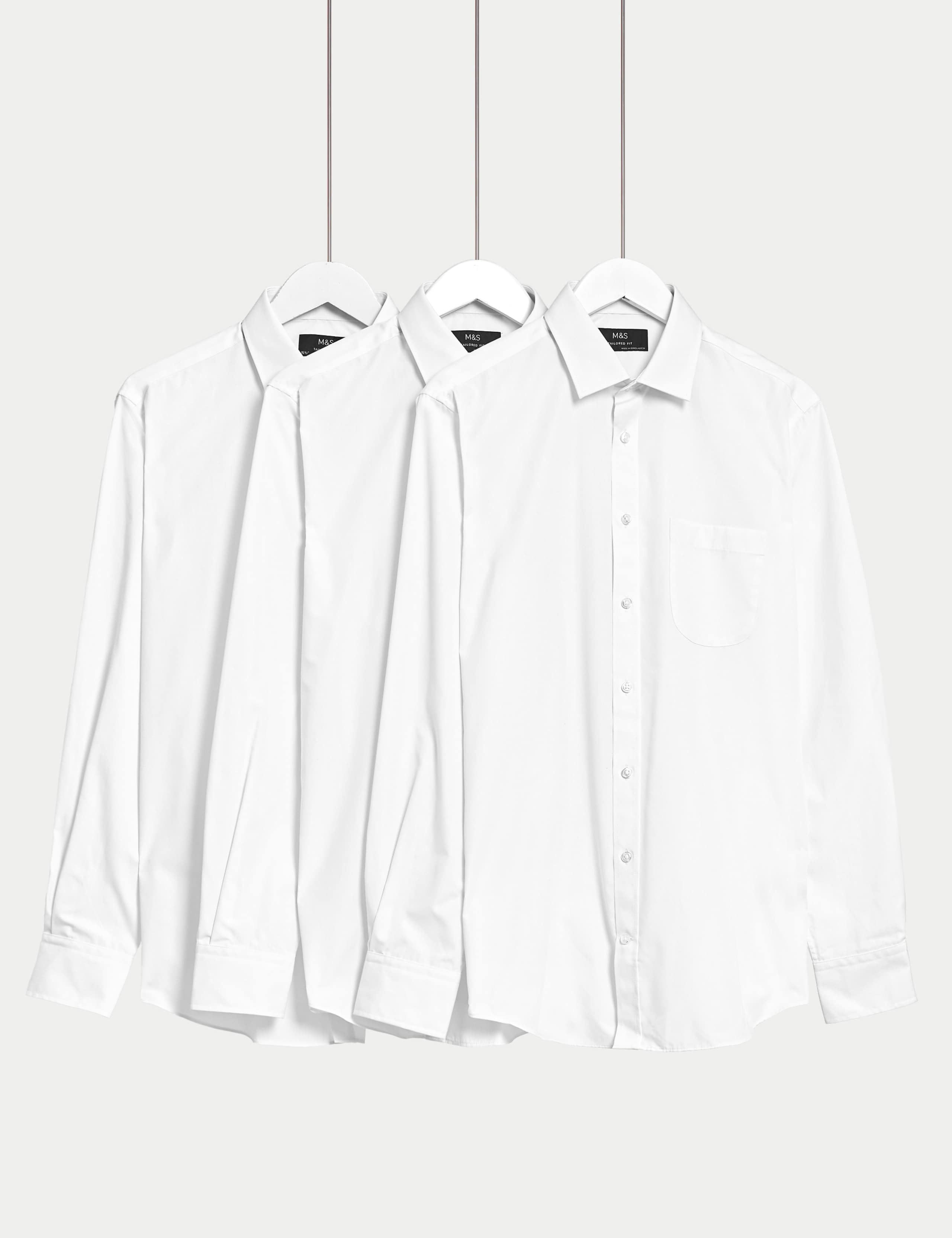 3 Pack Tailored Fit Easy Iron Long Sleeve Shirts 1 of 8