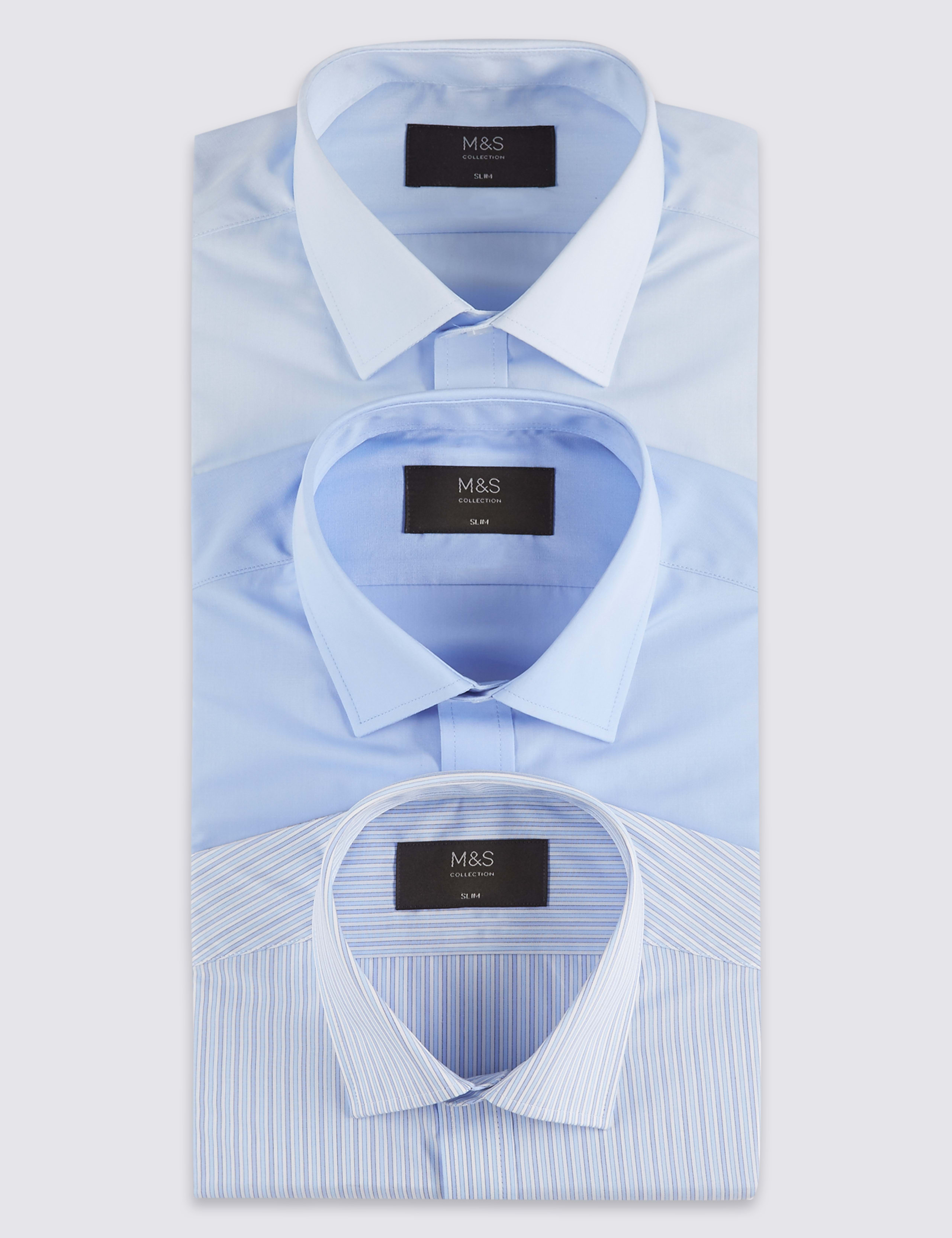 3pk Cotton Blend Slim Fit Shirts 2 of 5