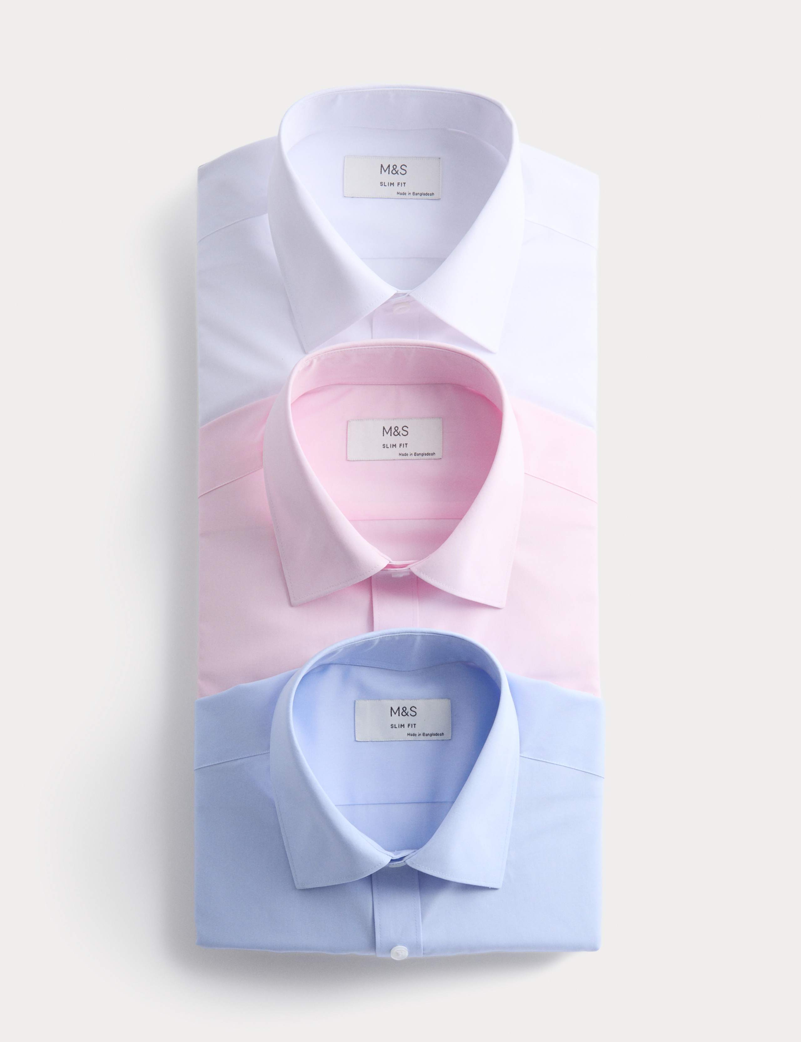 3 Pack Slim Fit Easy Iron Shirts 1 of 7