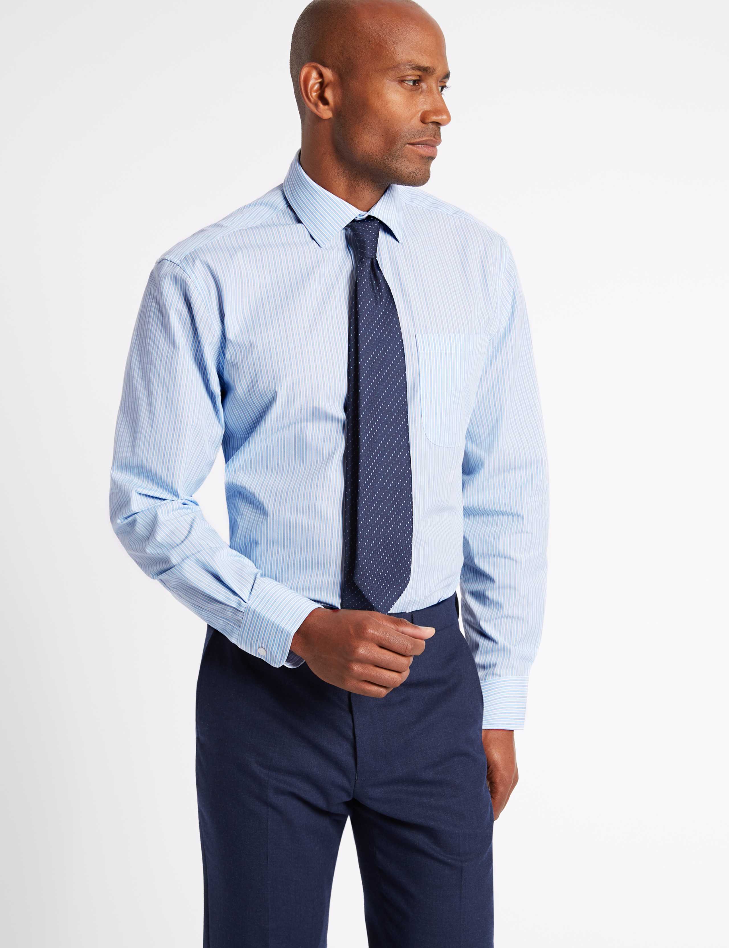 Easy to Iron Regular Fit Shirt with Tie 1 of 5