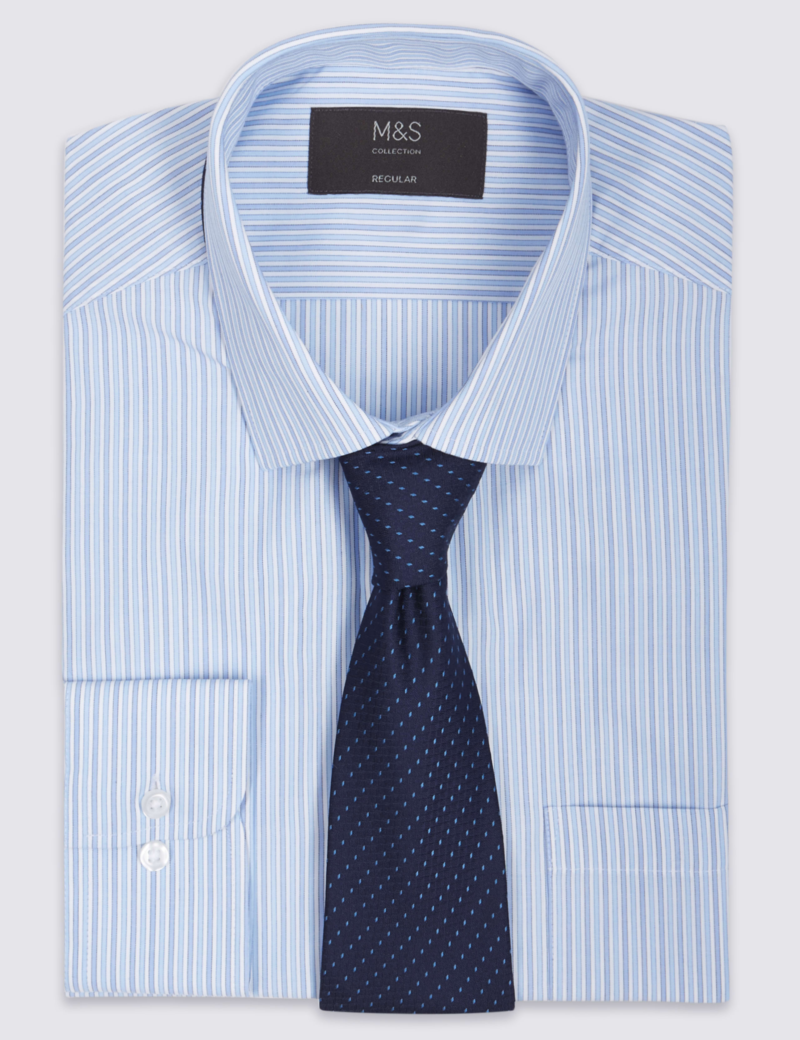 Easy to Iron Regular Fit Shirt with Tie 2 of 5