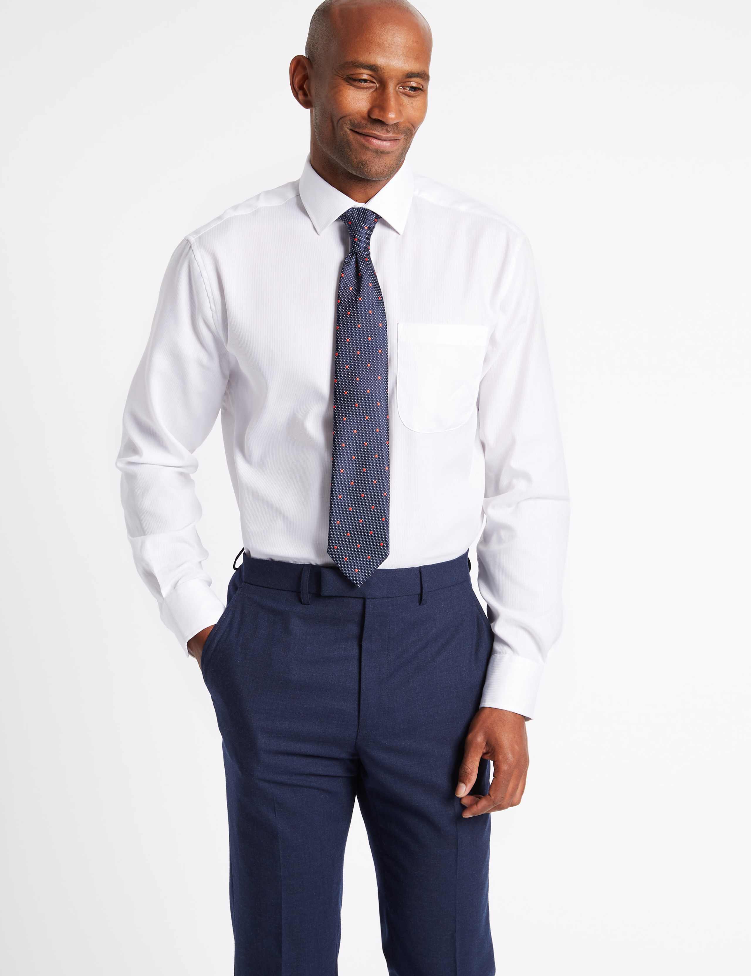 Easy to Iron Regular Fit Shirt with Tie 1 of 5