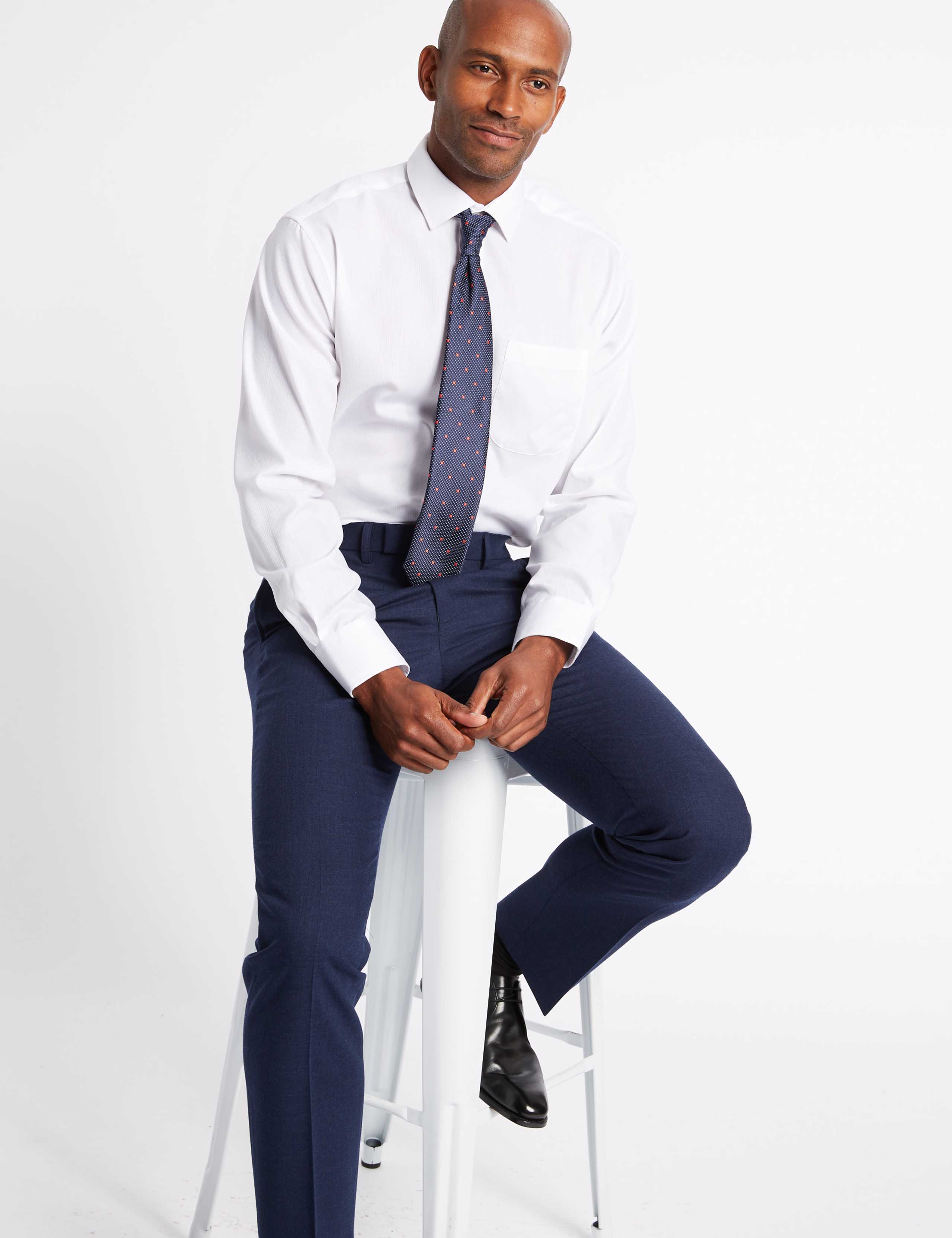 Easy to Iron Regular Fit Shirt with Tie 3 of 5