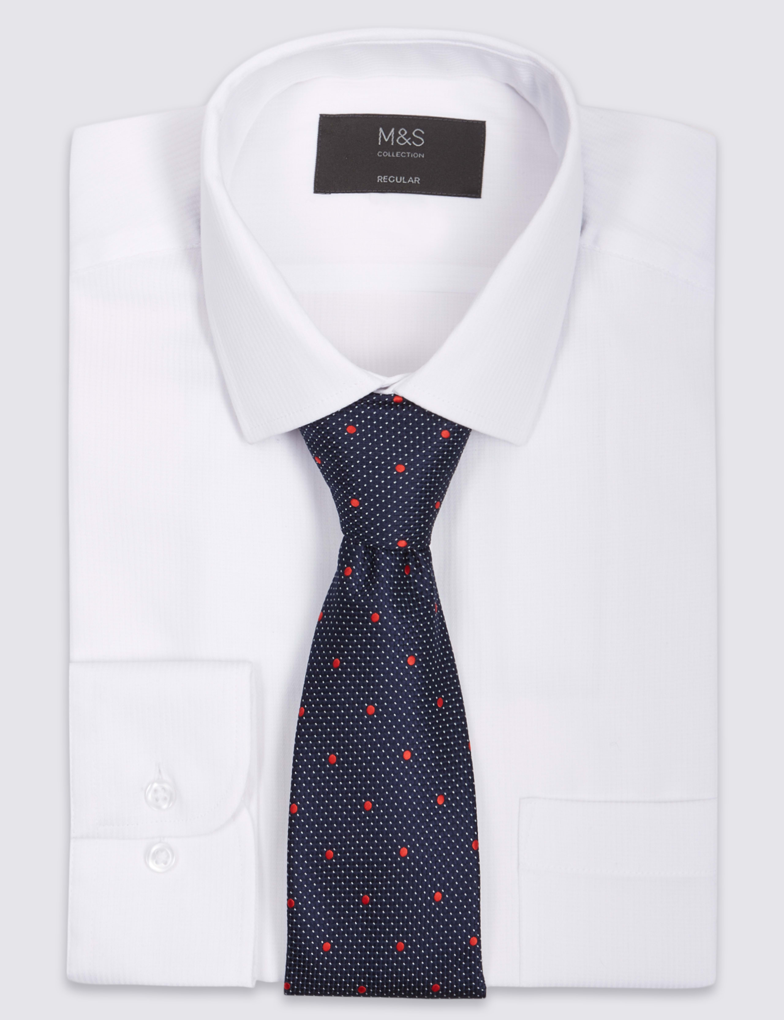 Easy to Iron Regular Fit Shirt with Tie 2 of 5