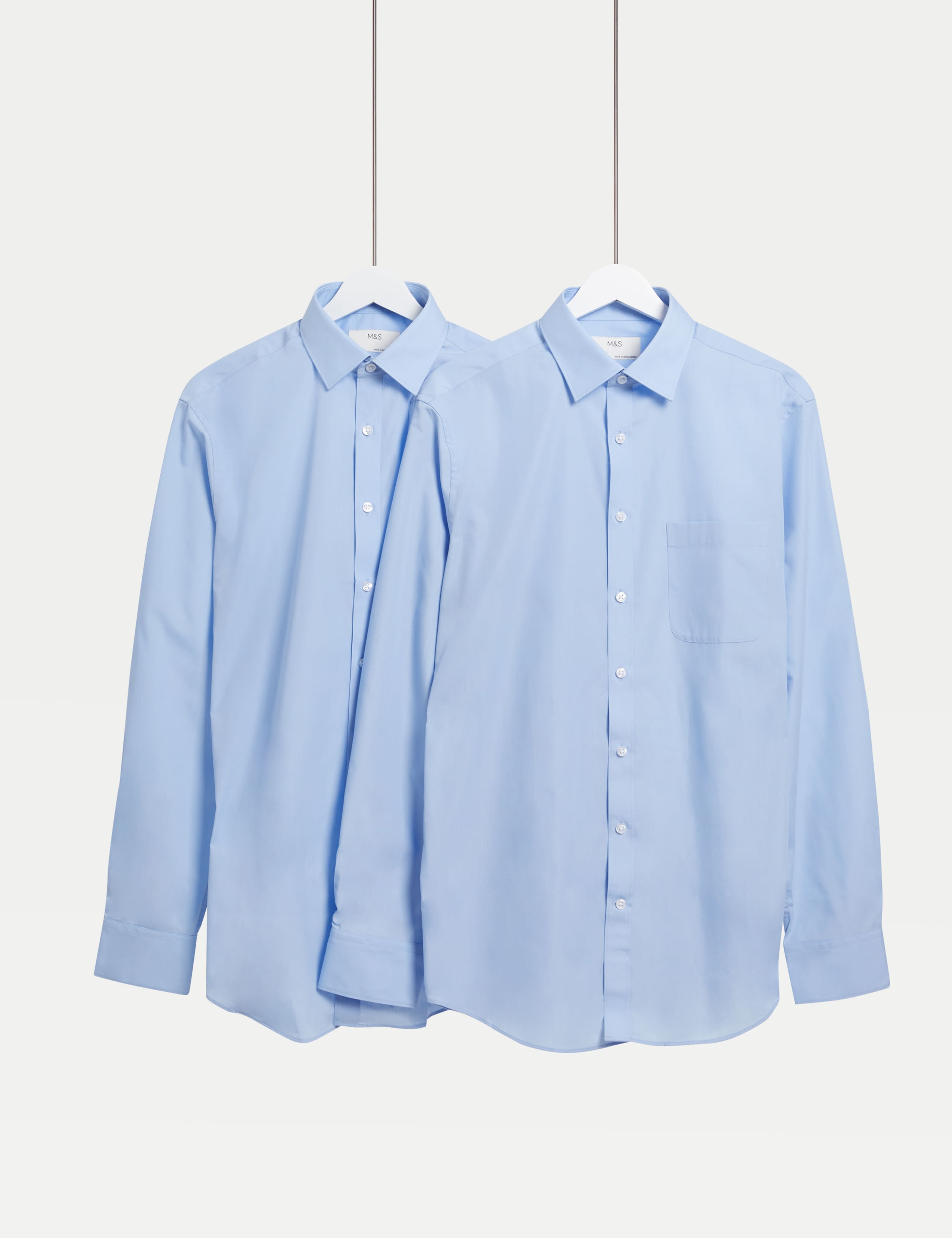 2 Pack Slim Fit Easy Iron Cotton Blend Shirts 1 of 6