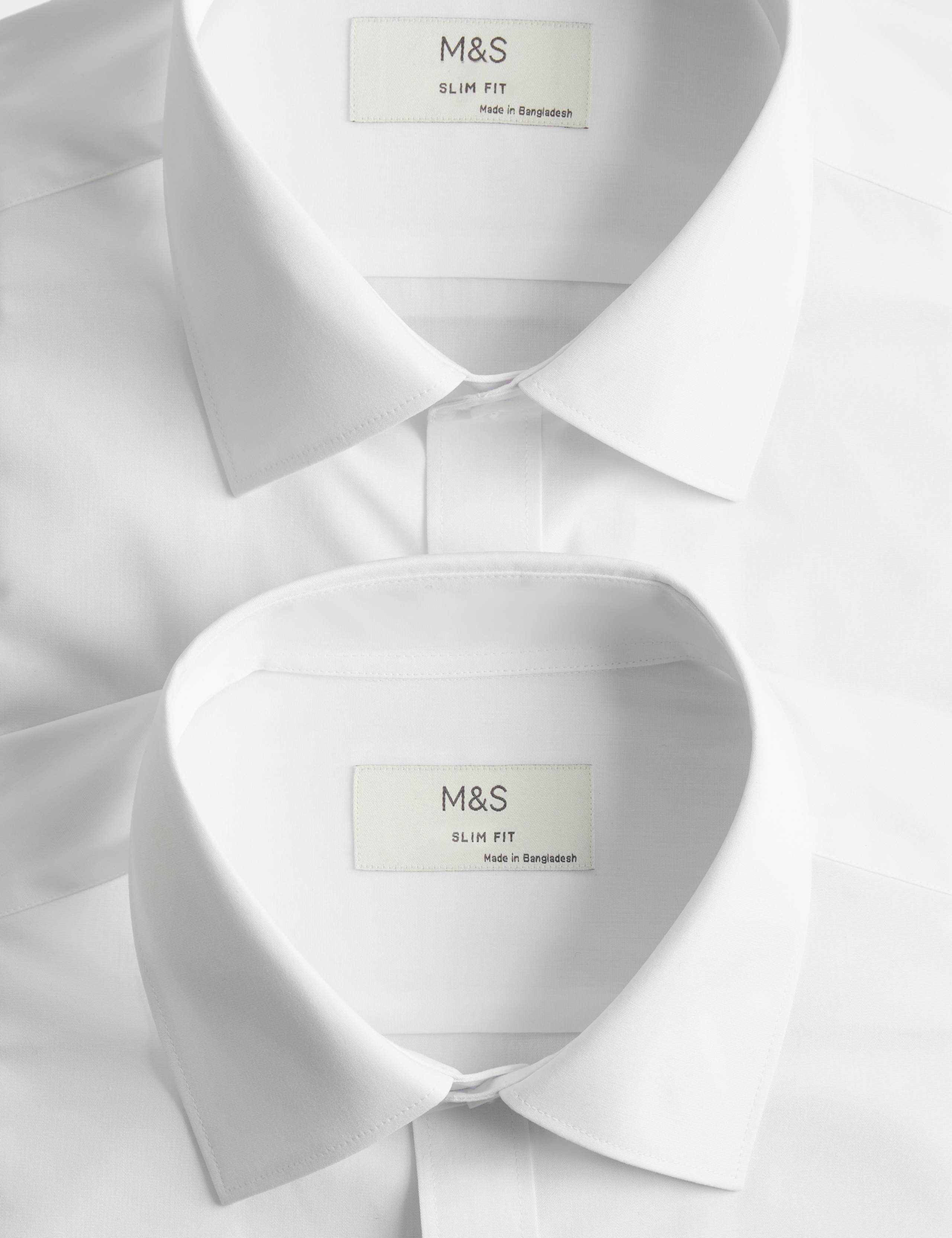 2 Pack Slim Fit Easy Iron Cotton Blend Shirts 7 of 7