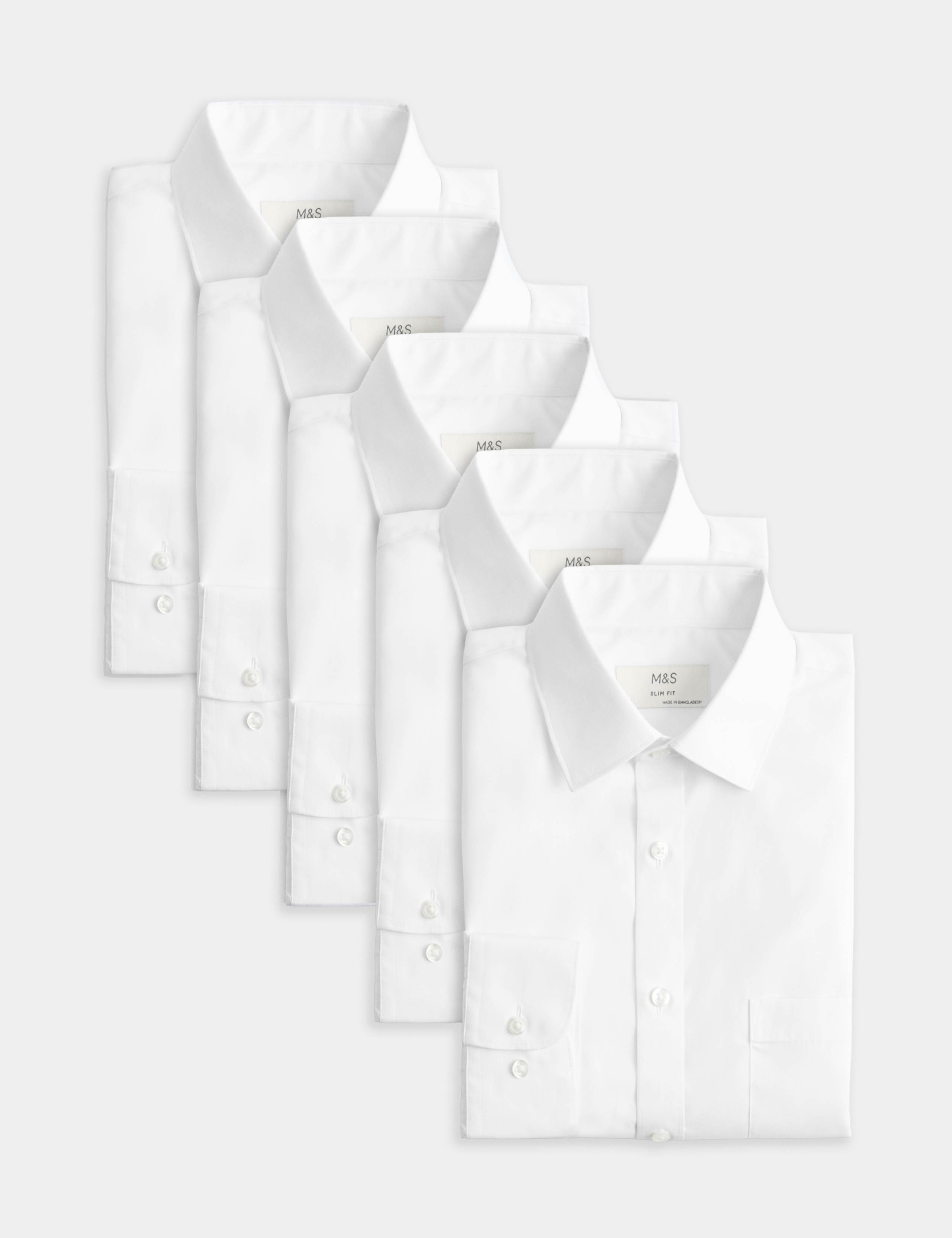 5 Pack Slim Fit Cotton Blend Shirts 1 of 7