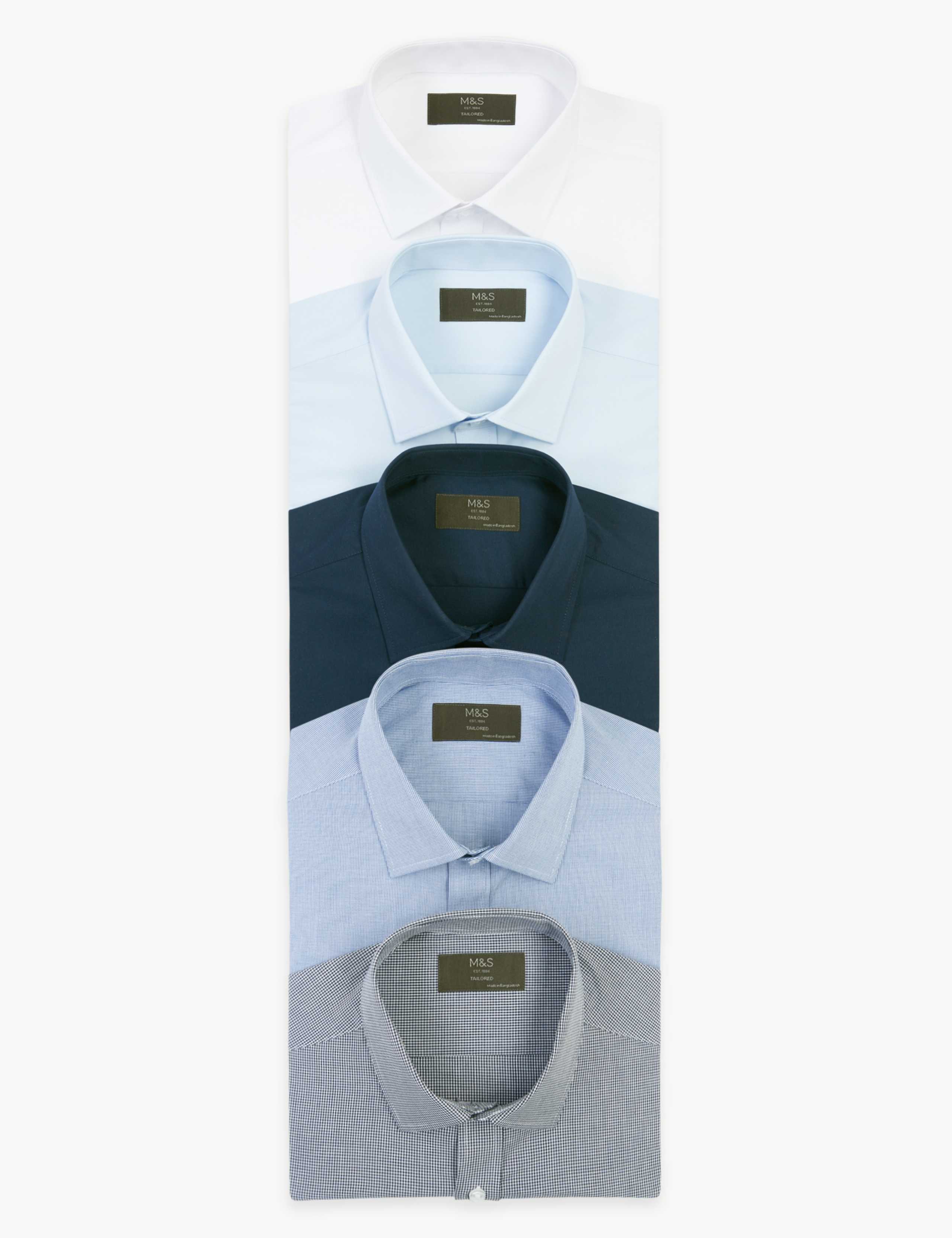 5pk Tailored Fit Long Sleeve Shirts 1 of 7