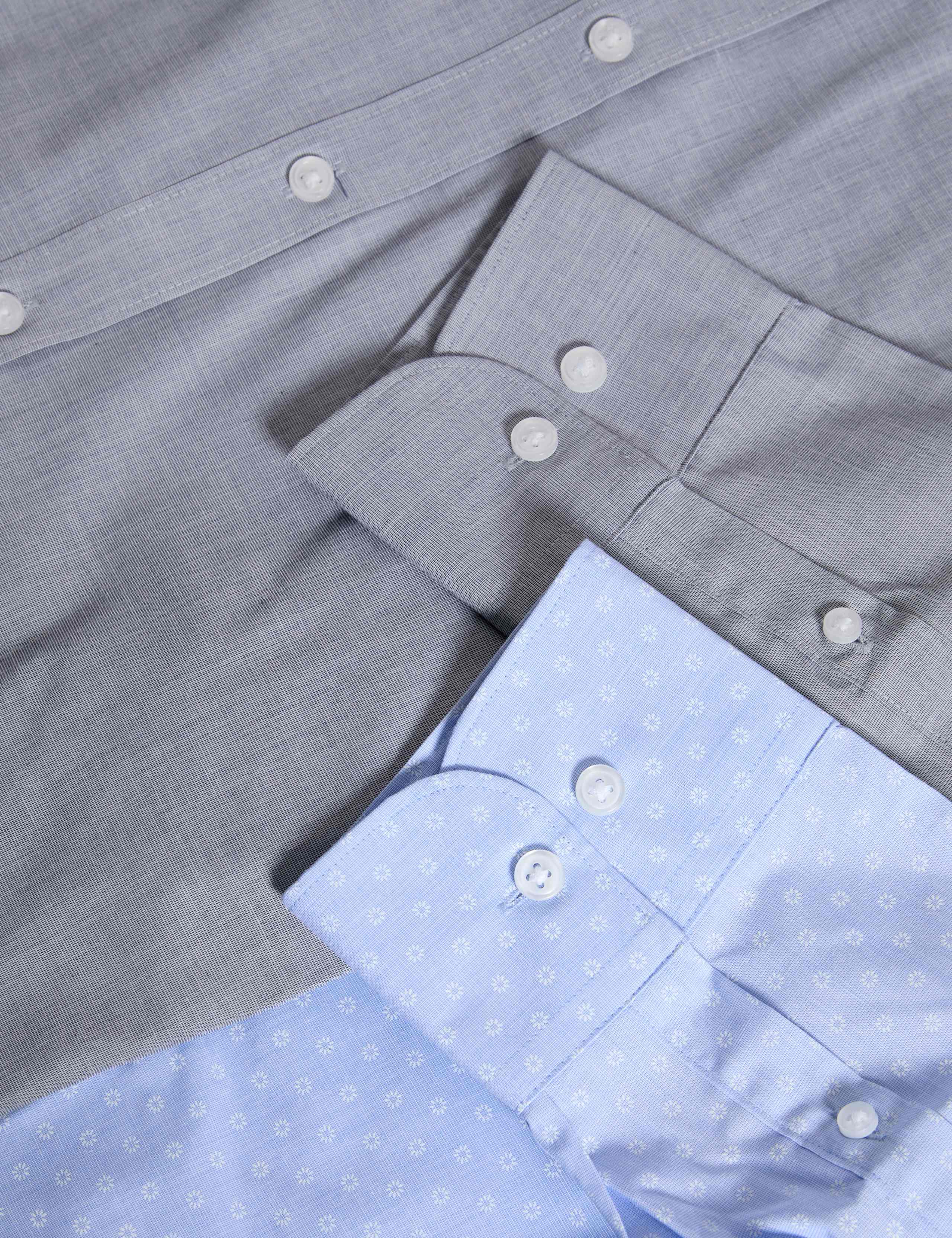 2 Pack Slim Fit Easy Iron Cotton Blend Shirts 3 of 7