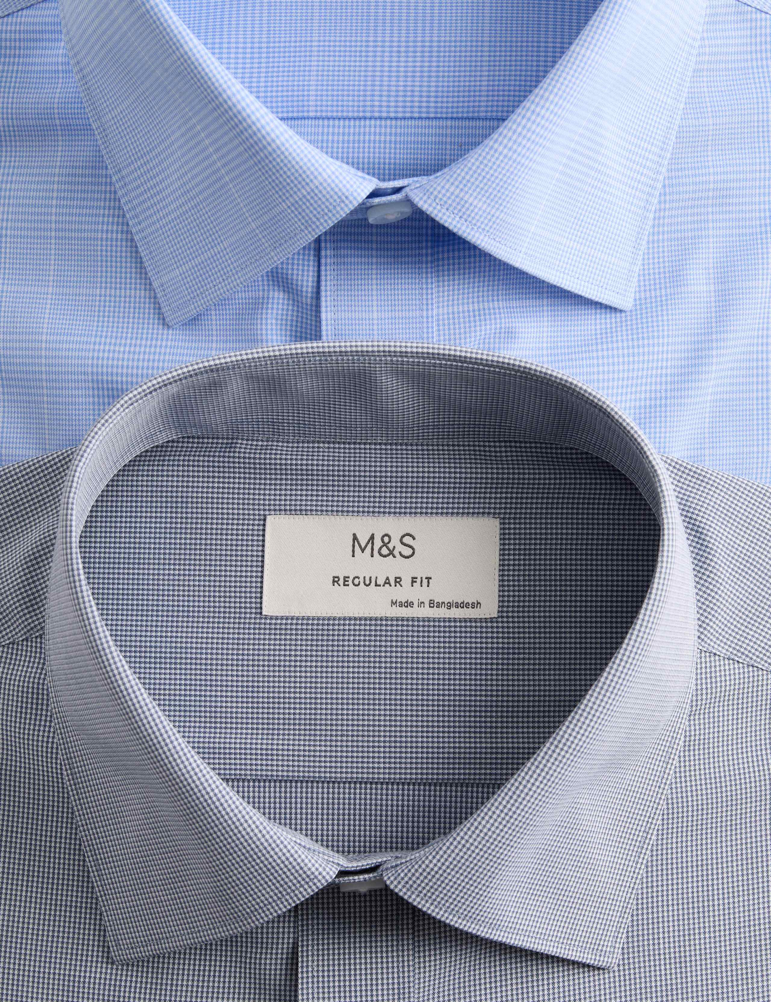 2 Pack Regular Fit Easy Iron Long Sleeve Shirts 6 of 6