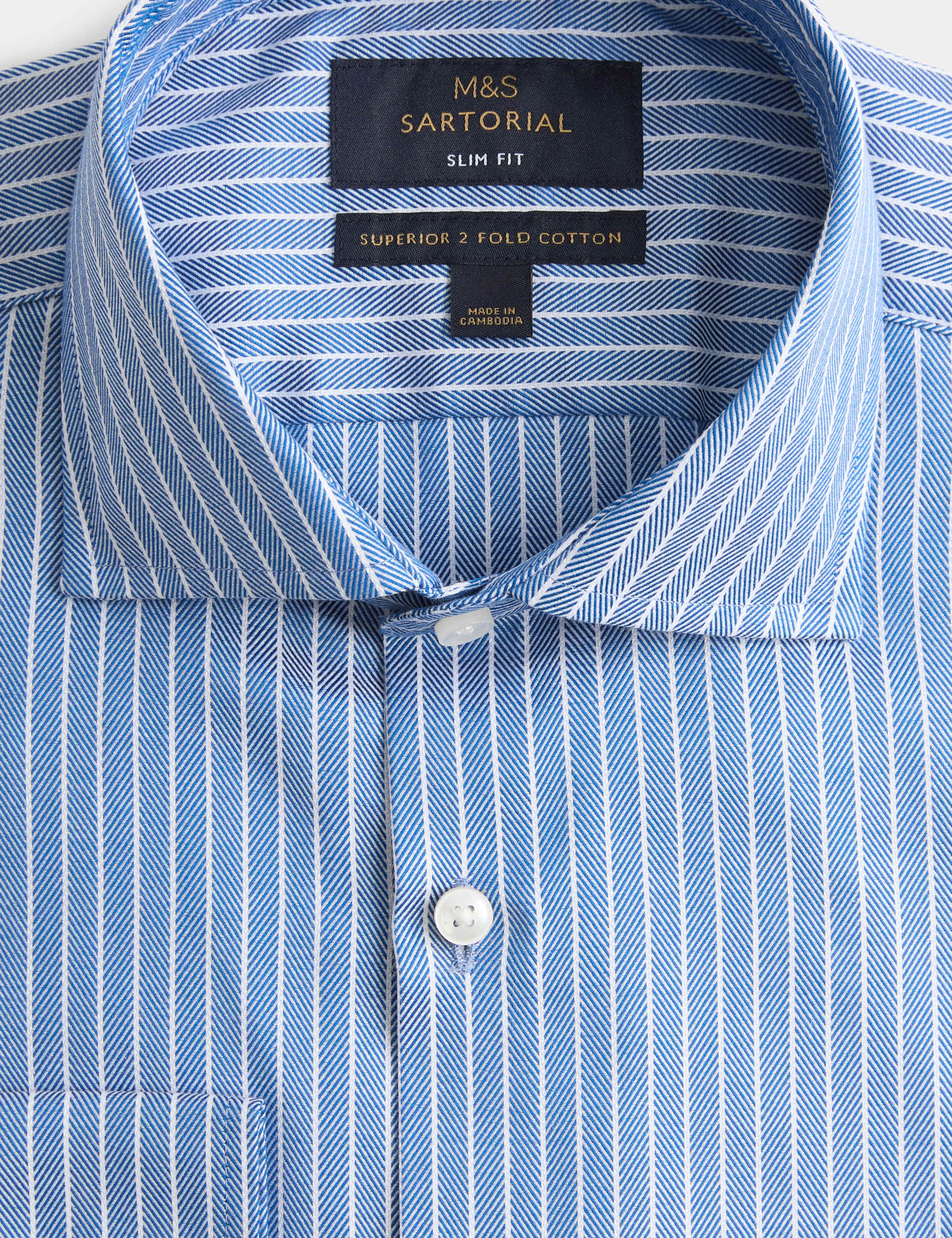 Slim Fit Pure Cotton Striped Shirt 2 of 2