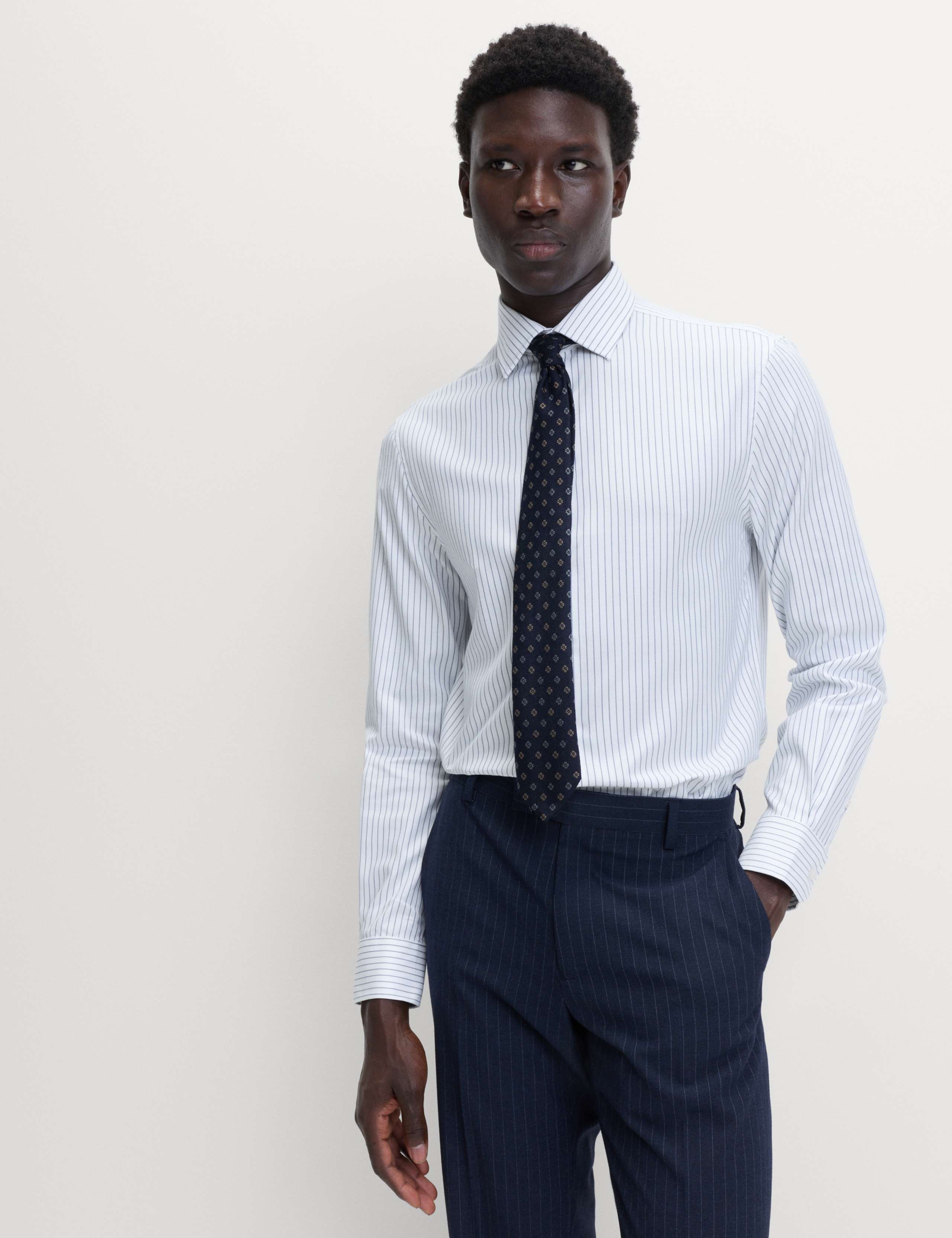 Slim Fit Pure Cotton Striped Shirt 1 of 7