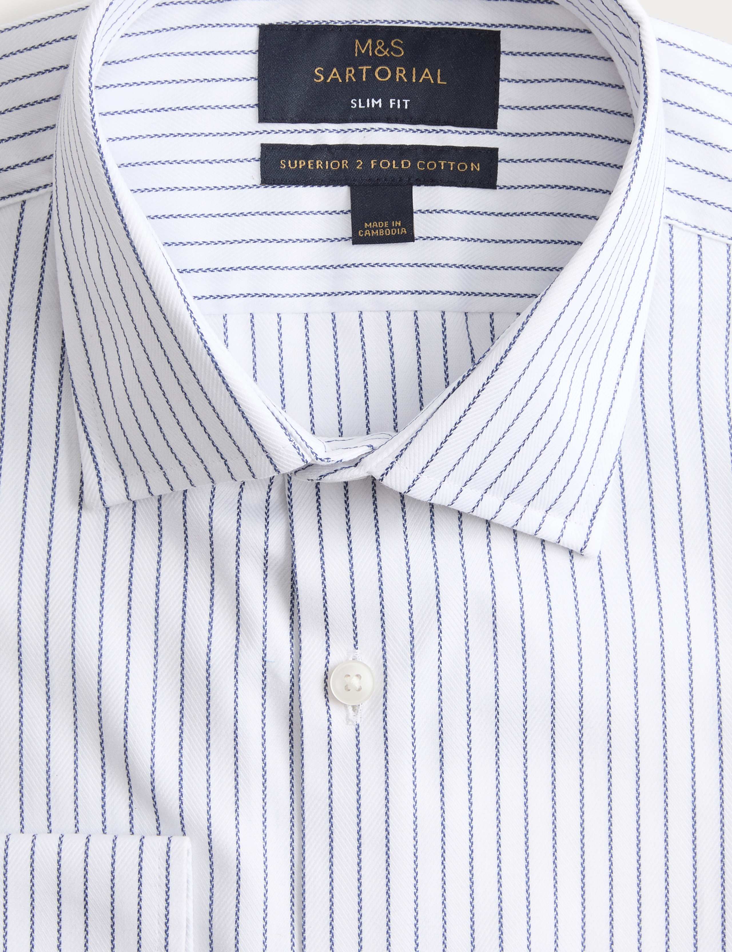 Slim Fit Pure Cotton Striped Shirt 2 of 2
