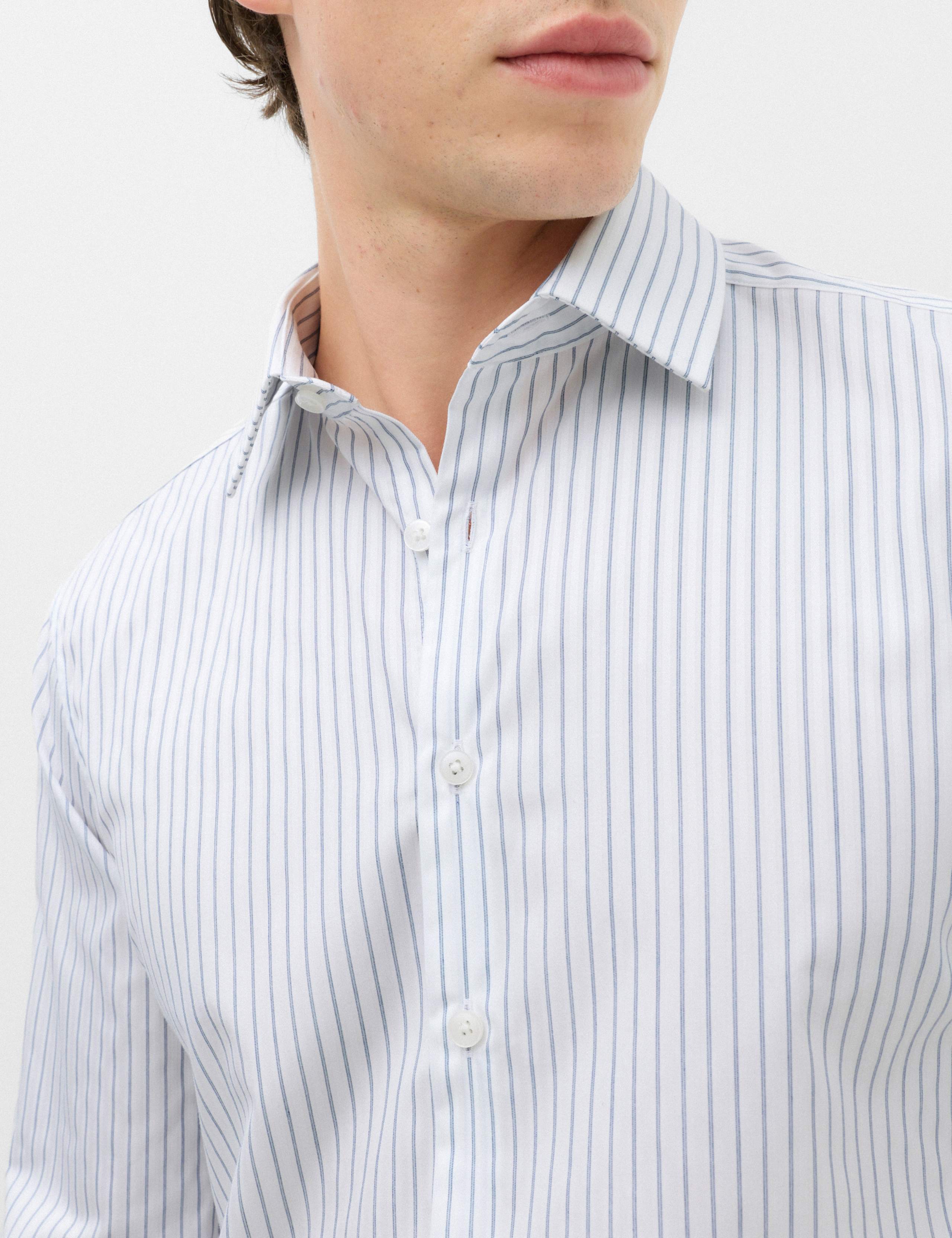 Slim Fit Pure Cotton Twill Striped Shirt 3 of 7