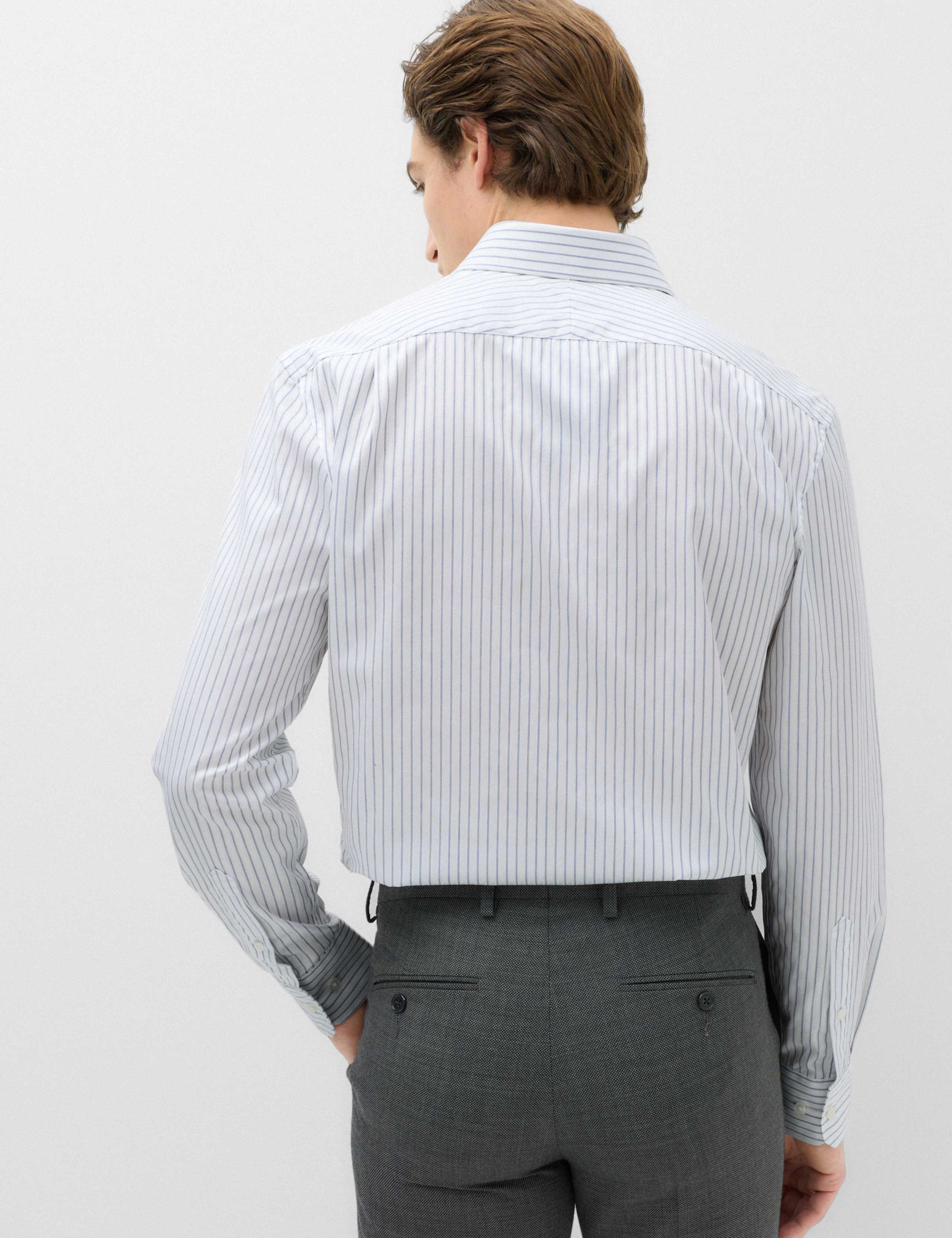 Slim Fit Pure Cotton Twill Striped Shirt 5 of 7