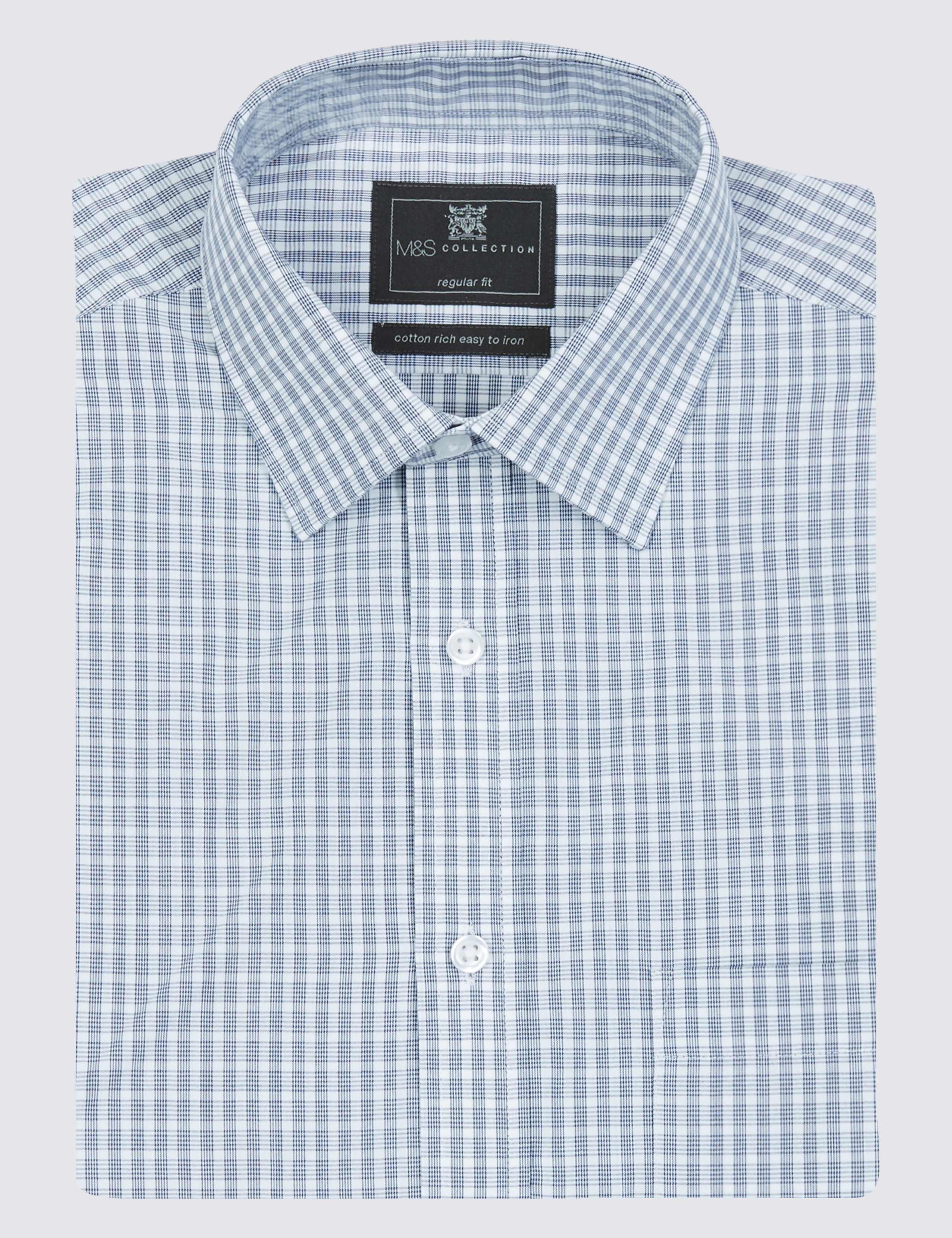 Cotton Rich Easy to Iron Checked Shirt 2 of 4