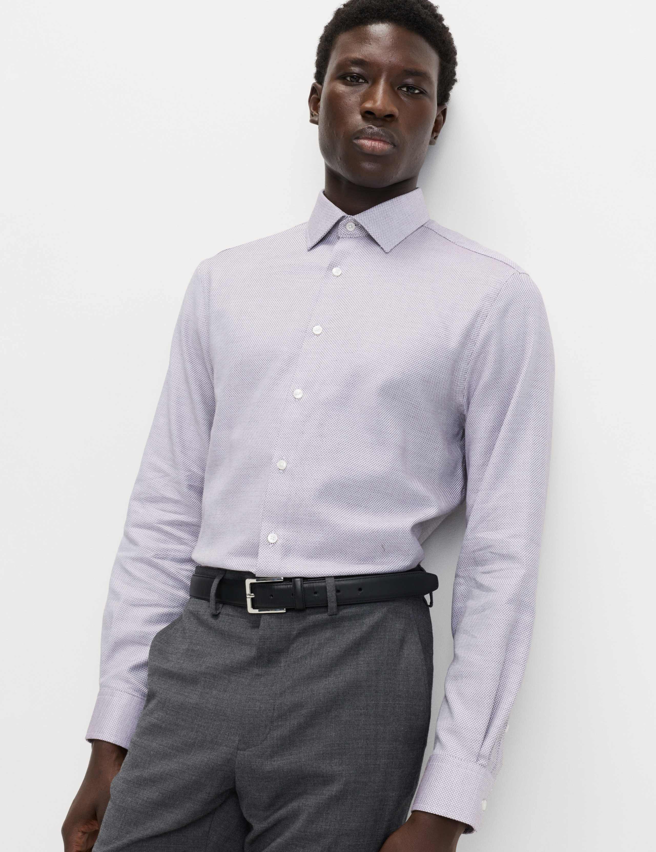 Regular Fit Luxury Pure Cotton Textured Shirt 1 of 5