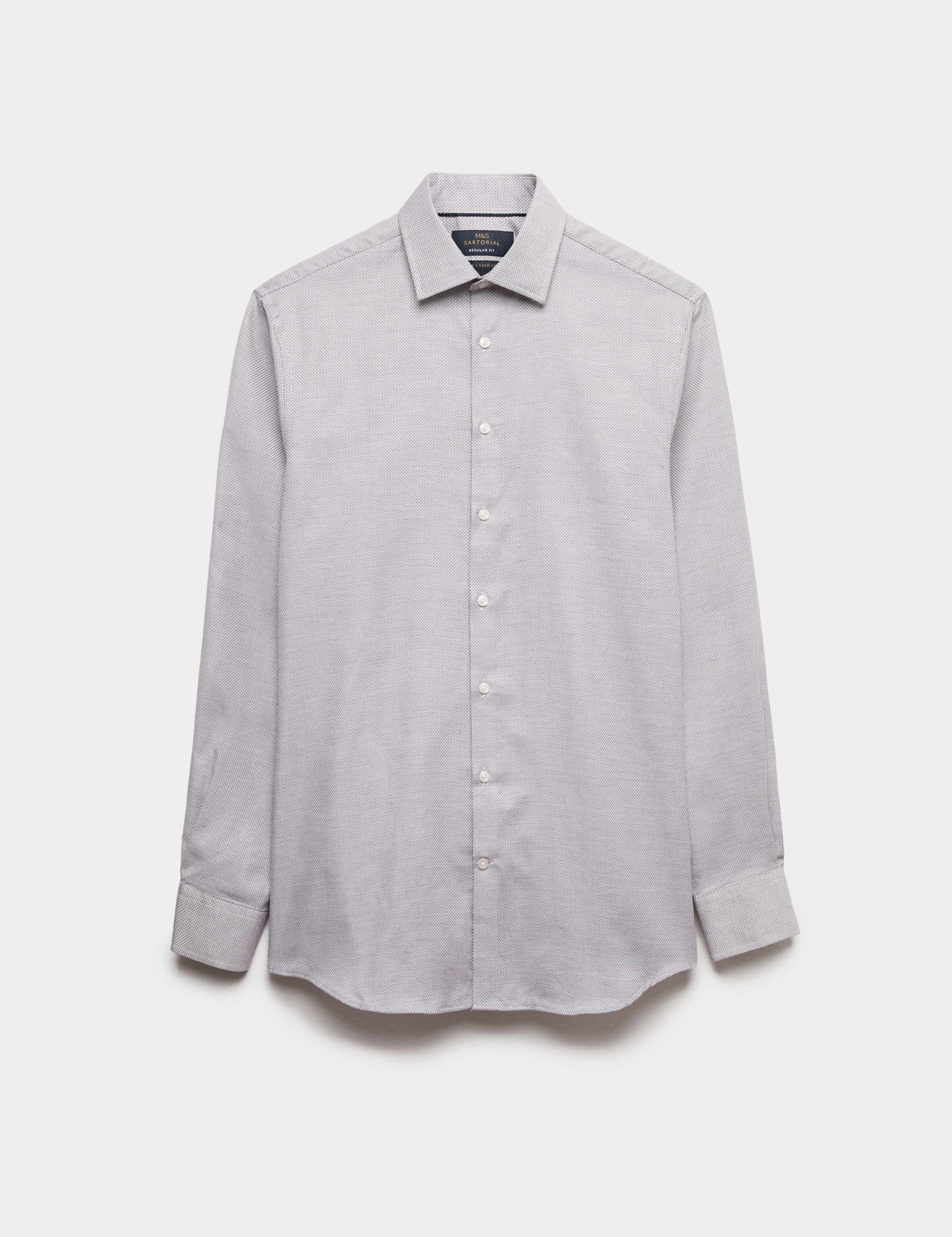 Regular Fit Luxury Pure Cotton Textured Shirt 2 of 5