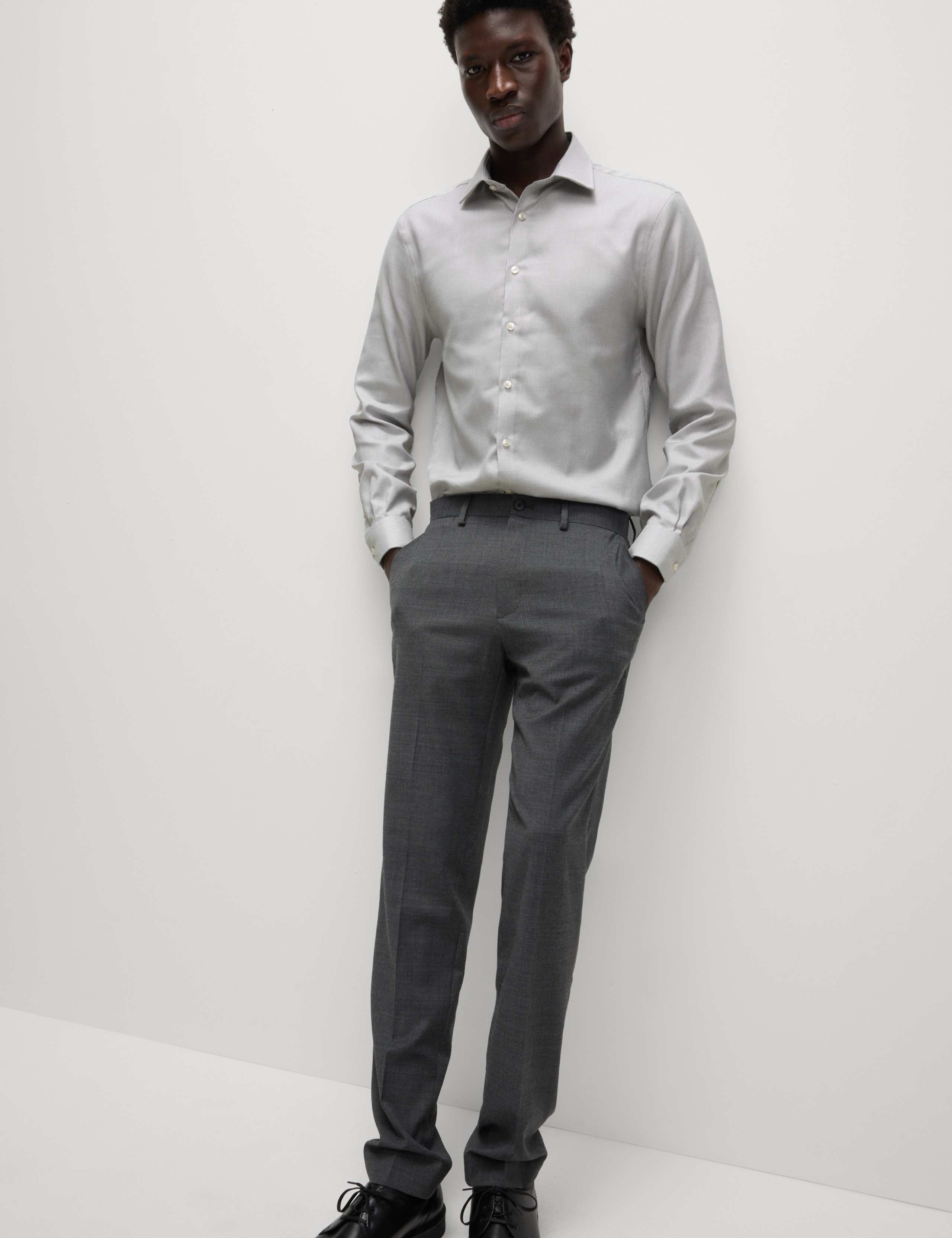 Slim Fit Luxury Pure Cotton Textured Shirt 4 of 7