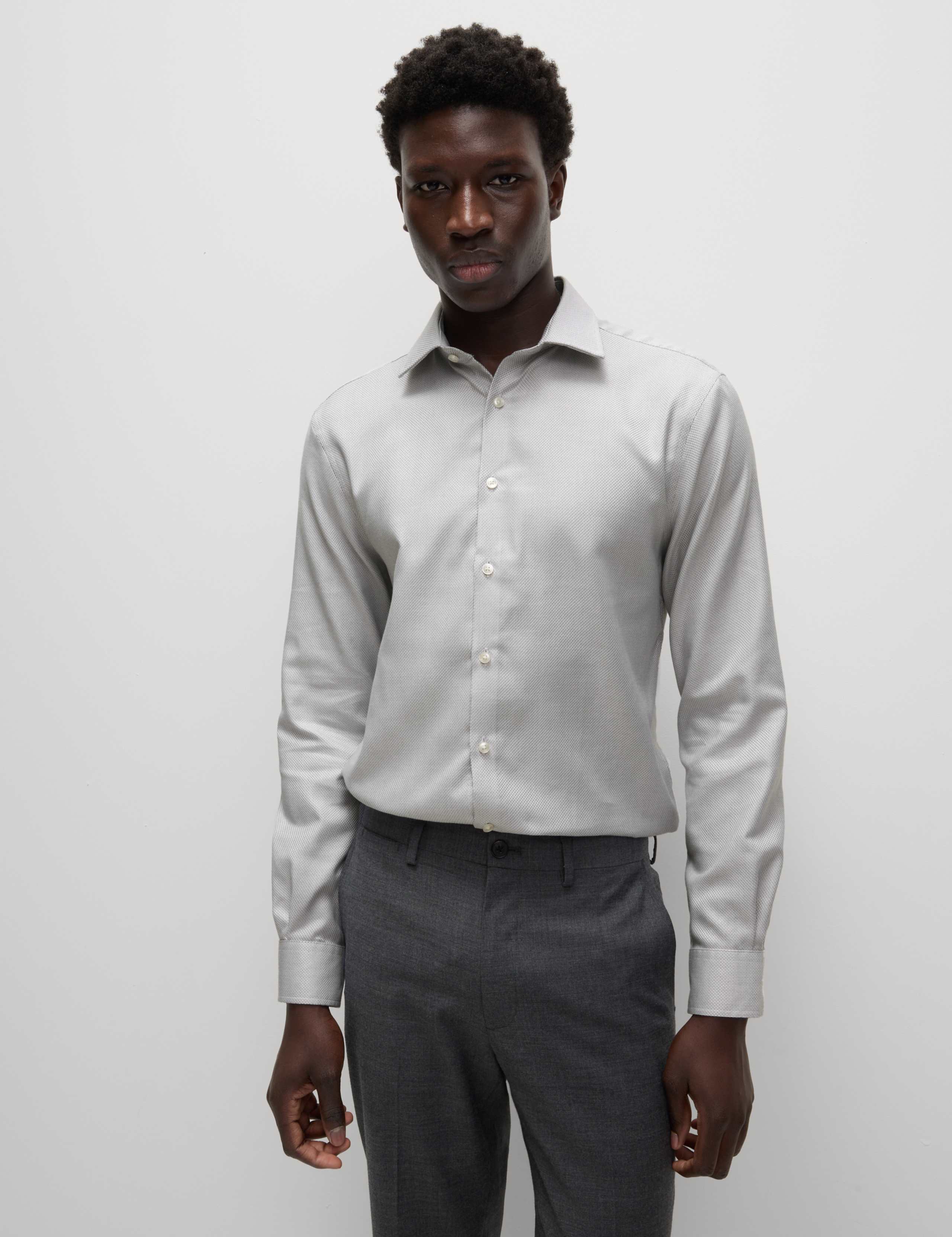 Slim Fit Luxury Pure Cotton Textured Shirt 6 of 7