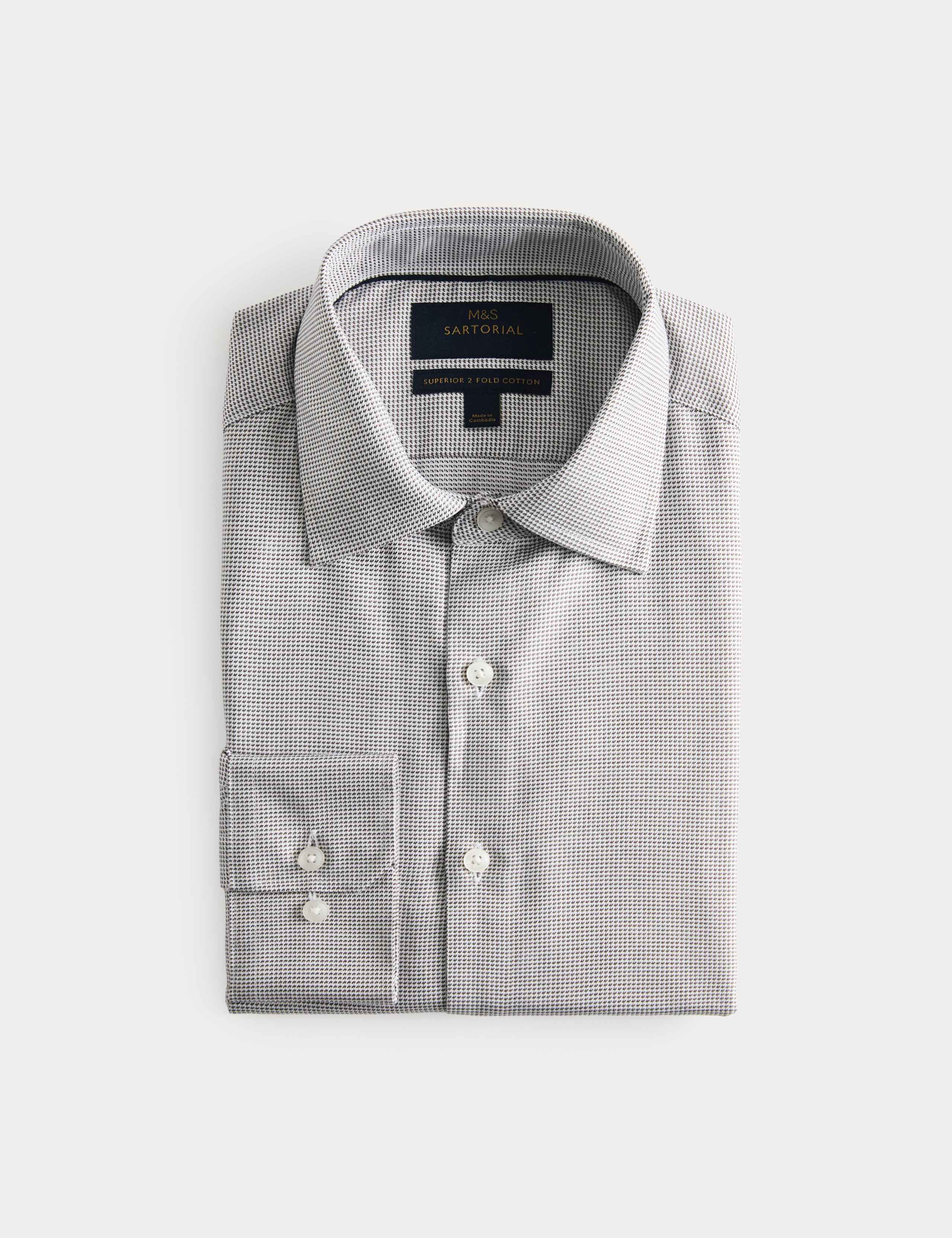 Regular Fit Pure Cotton Textured Luxury Shirt 1 of 2