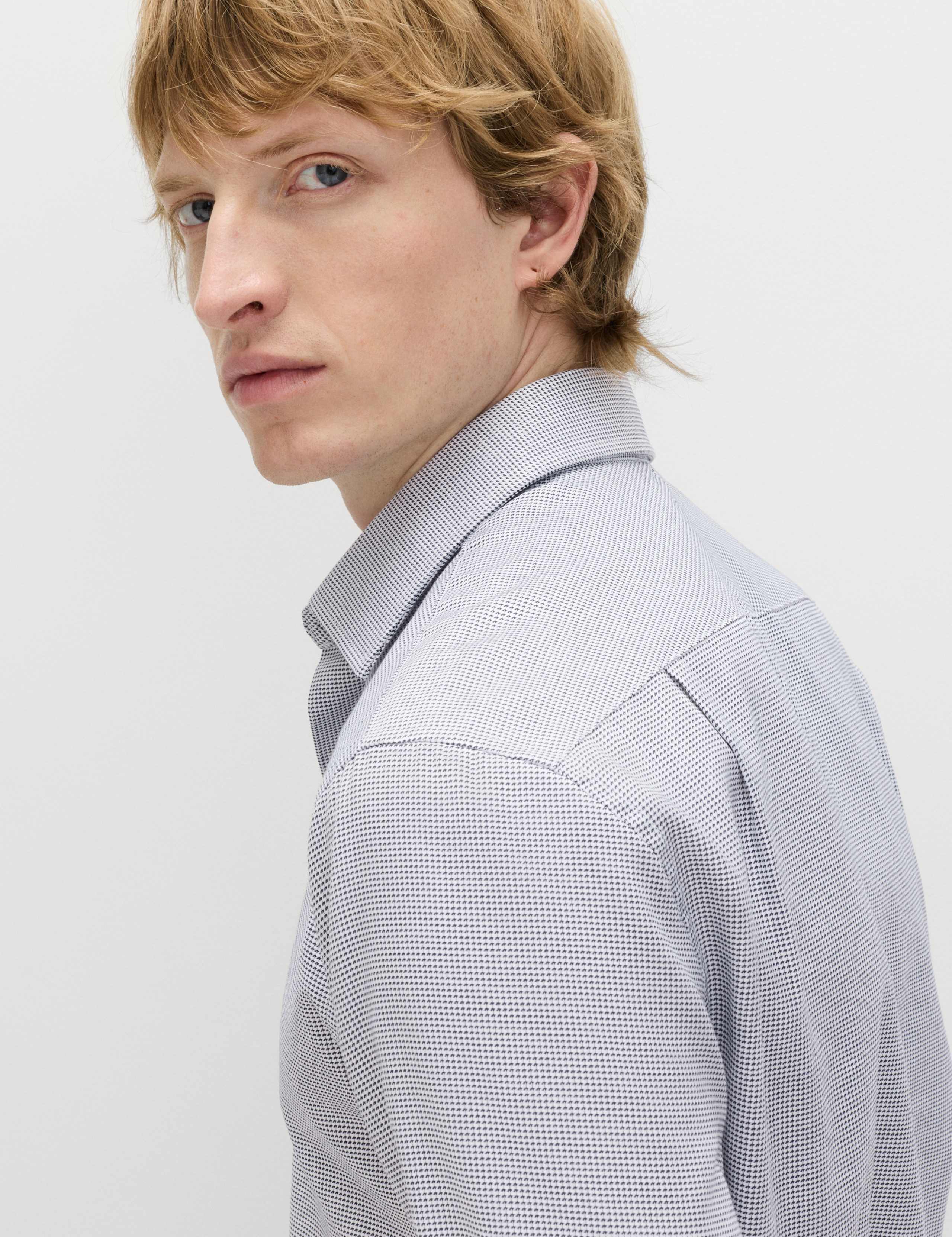 Luxury Cotton Easy Iron Slim Fit Textured Shirt 4 of 7