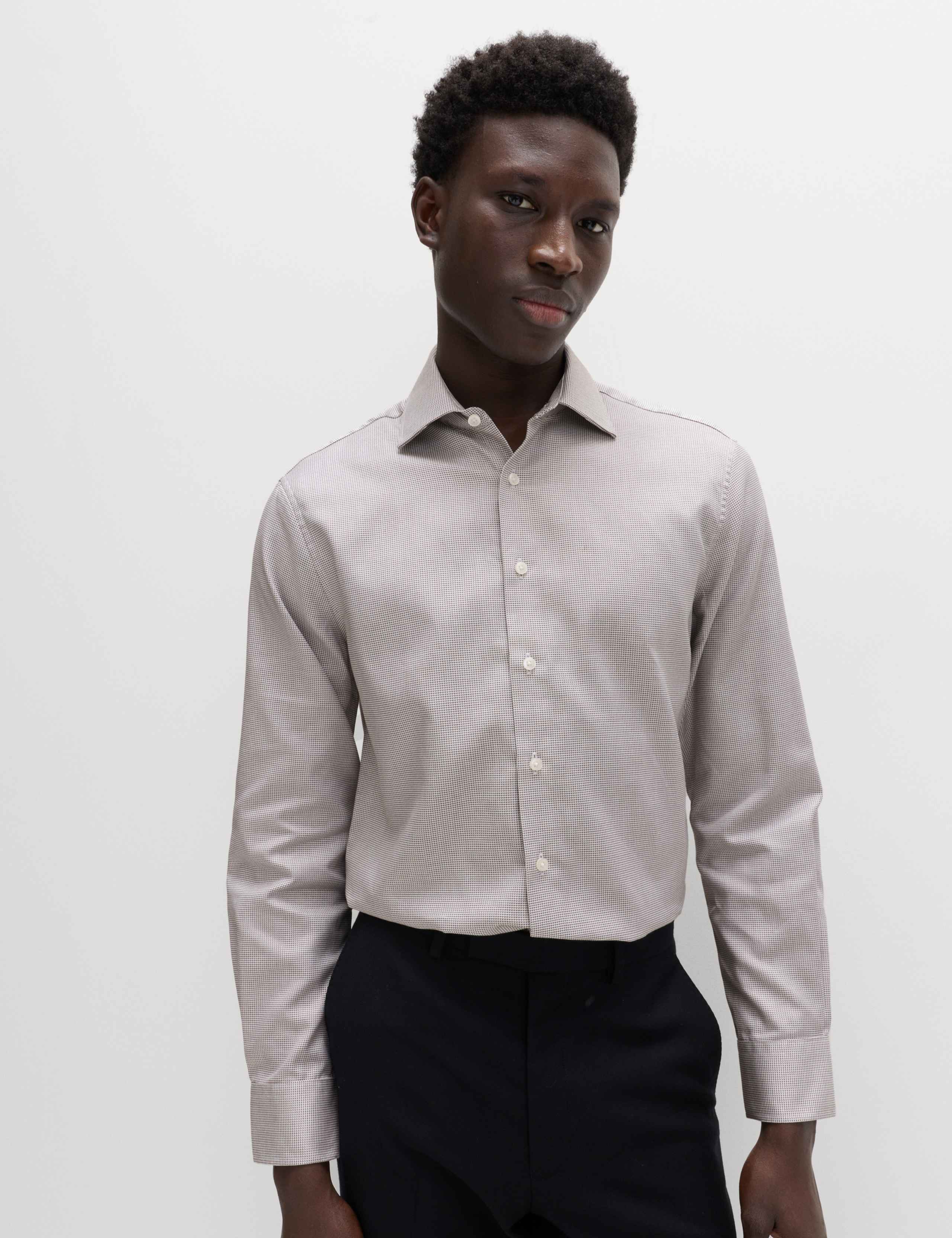 Luxury Cotton Easy Iron Slim Fit Textured Shirt 3 of 7