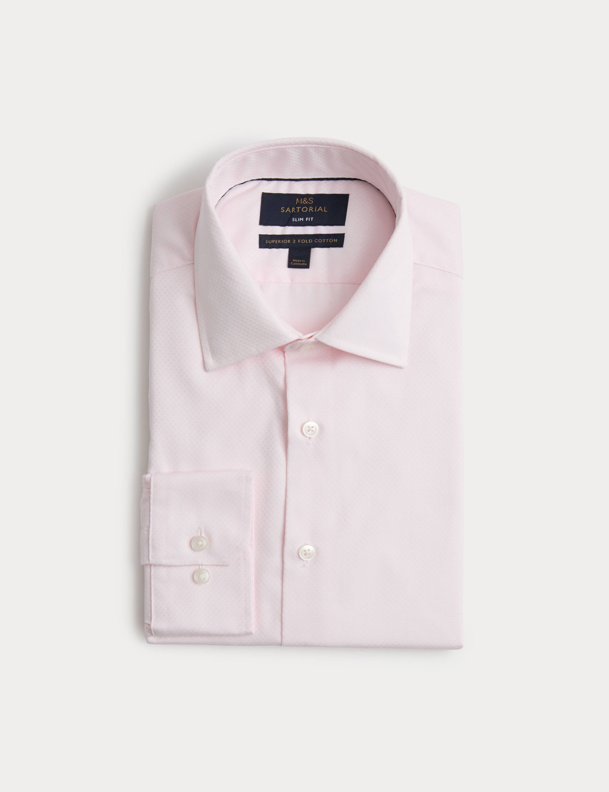Slim Fit Luxury Pure Cotton Textured Shirt 1 of 2