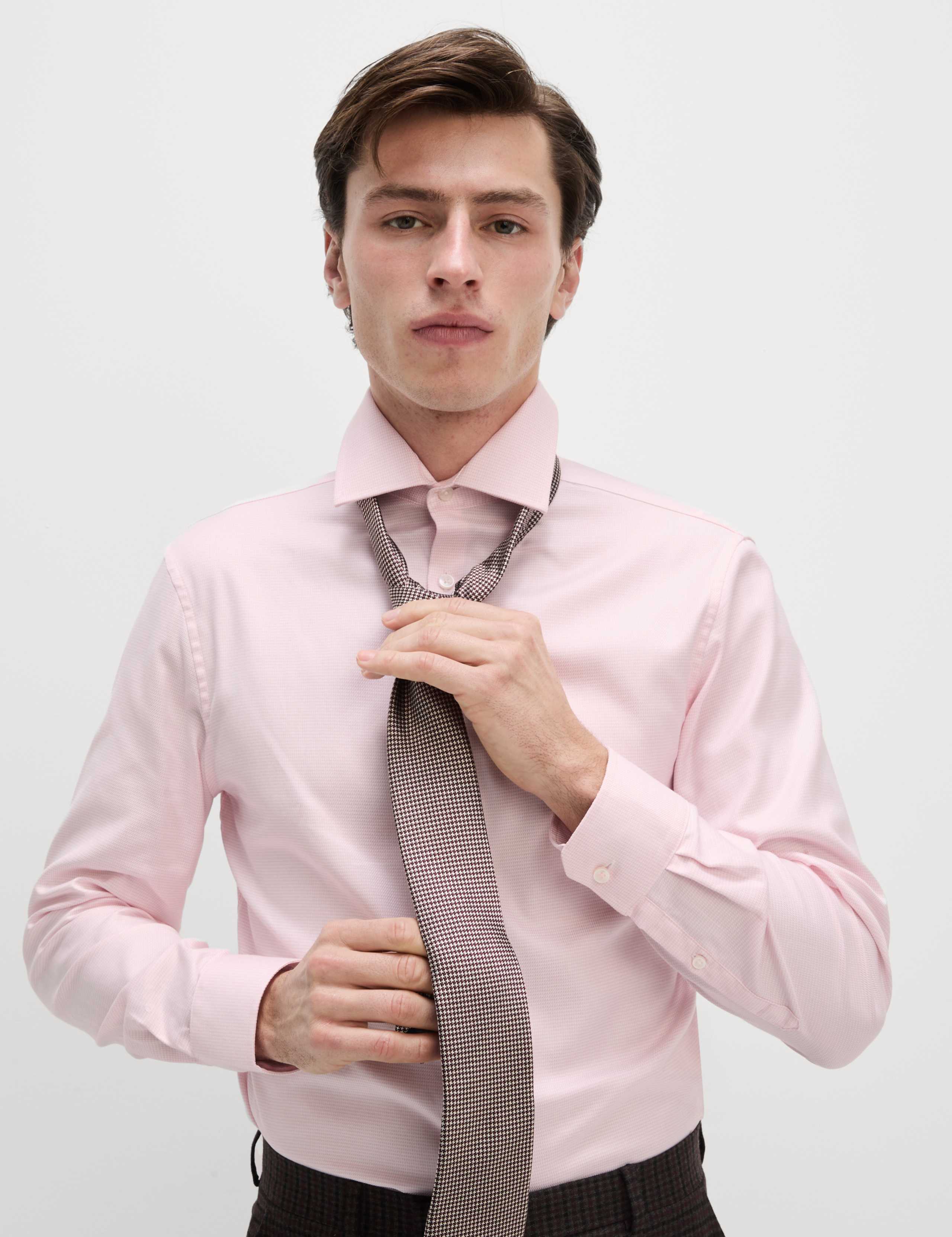Tailored Fit Luxury Pure Cotton Textured Shirt 1 of 7