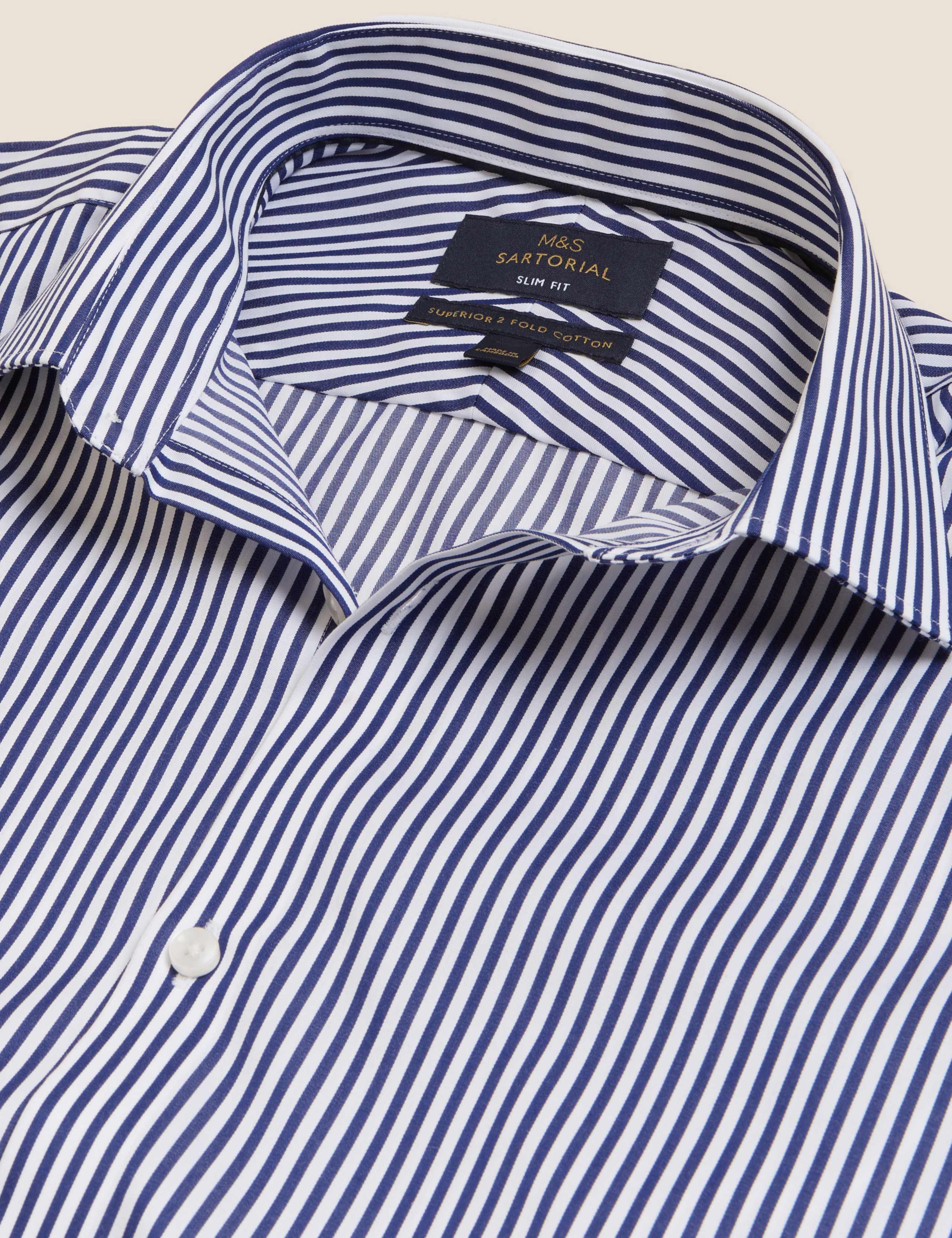 Slim Fit Pure Cotton Striped Shirt 8 of 10