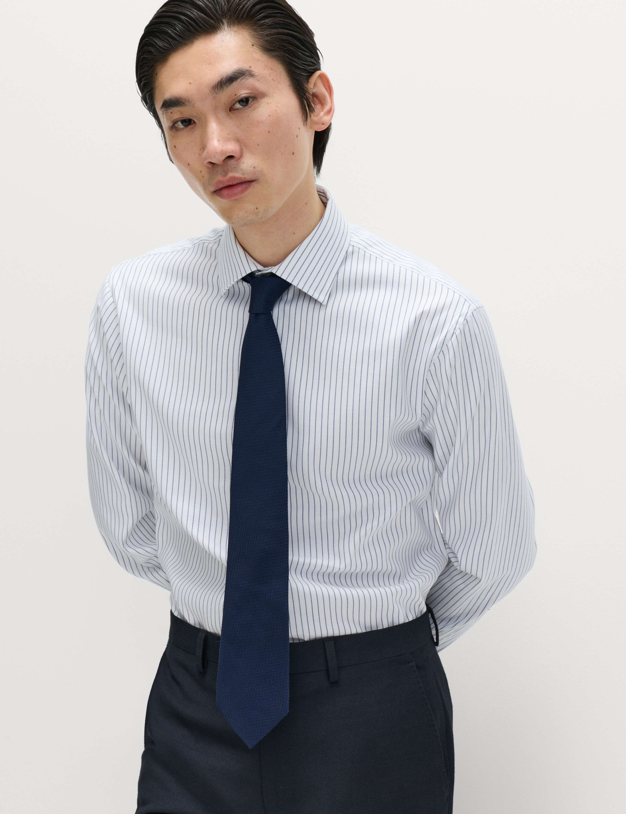 Slim Fit Pure Cotton Striped Luxury Shirt 1 of 7