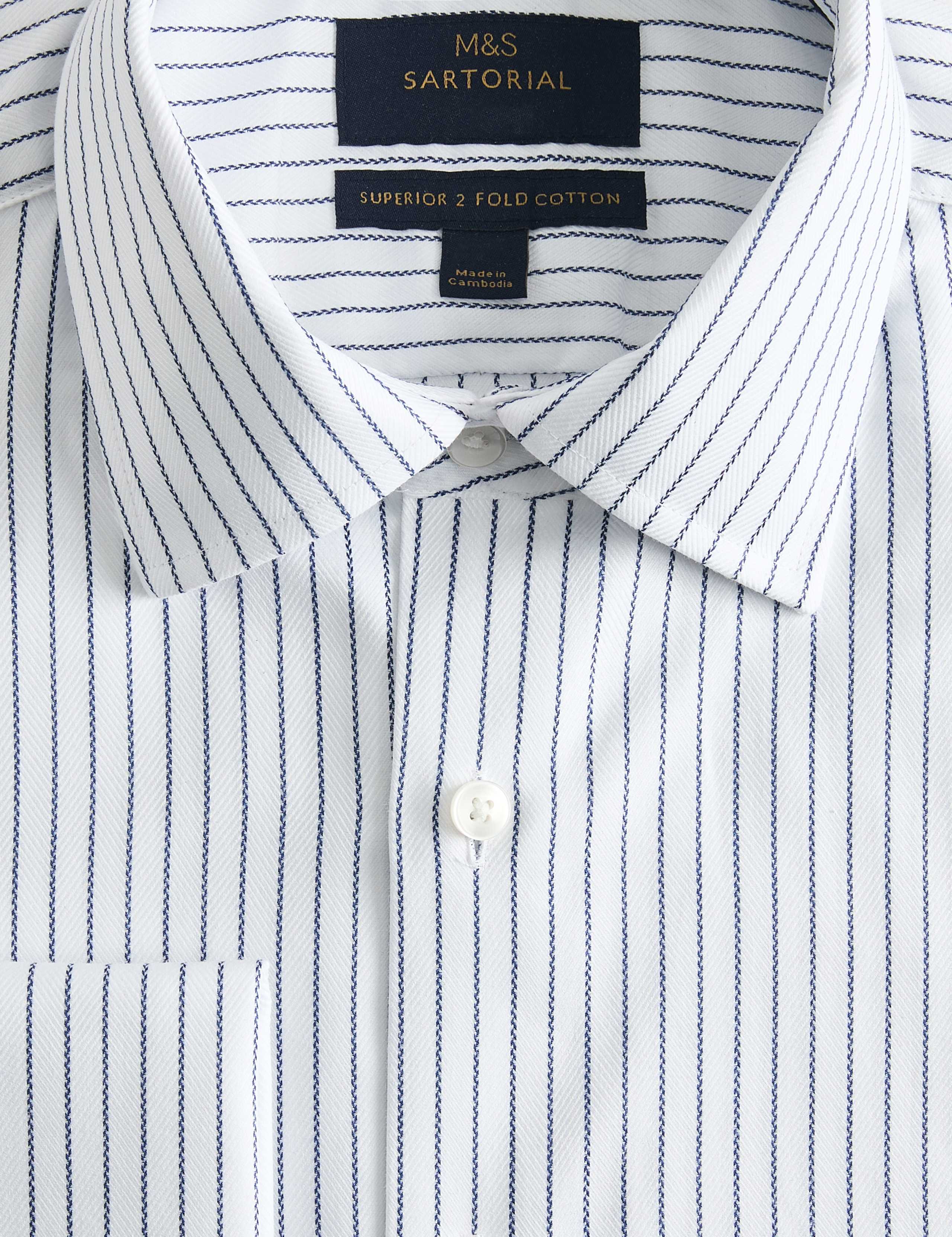 Slim Fit Pure Cotton Striped Luxury Shirt 7 of 7