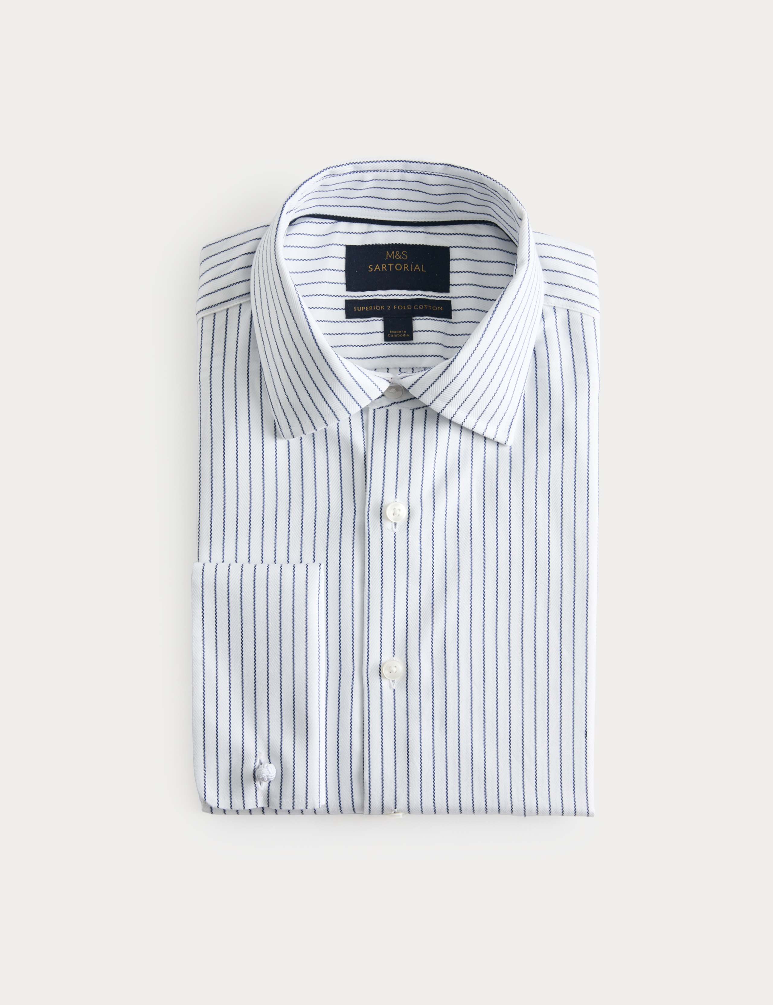 Slim Fit Pure Cotton Striped Luxury Shirt 2 of 7
